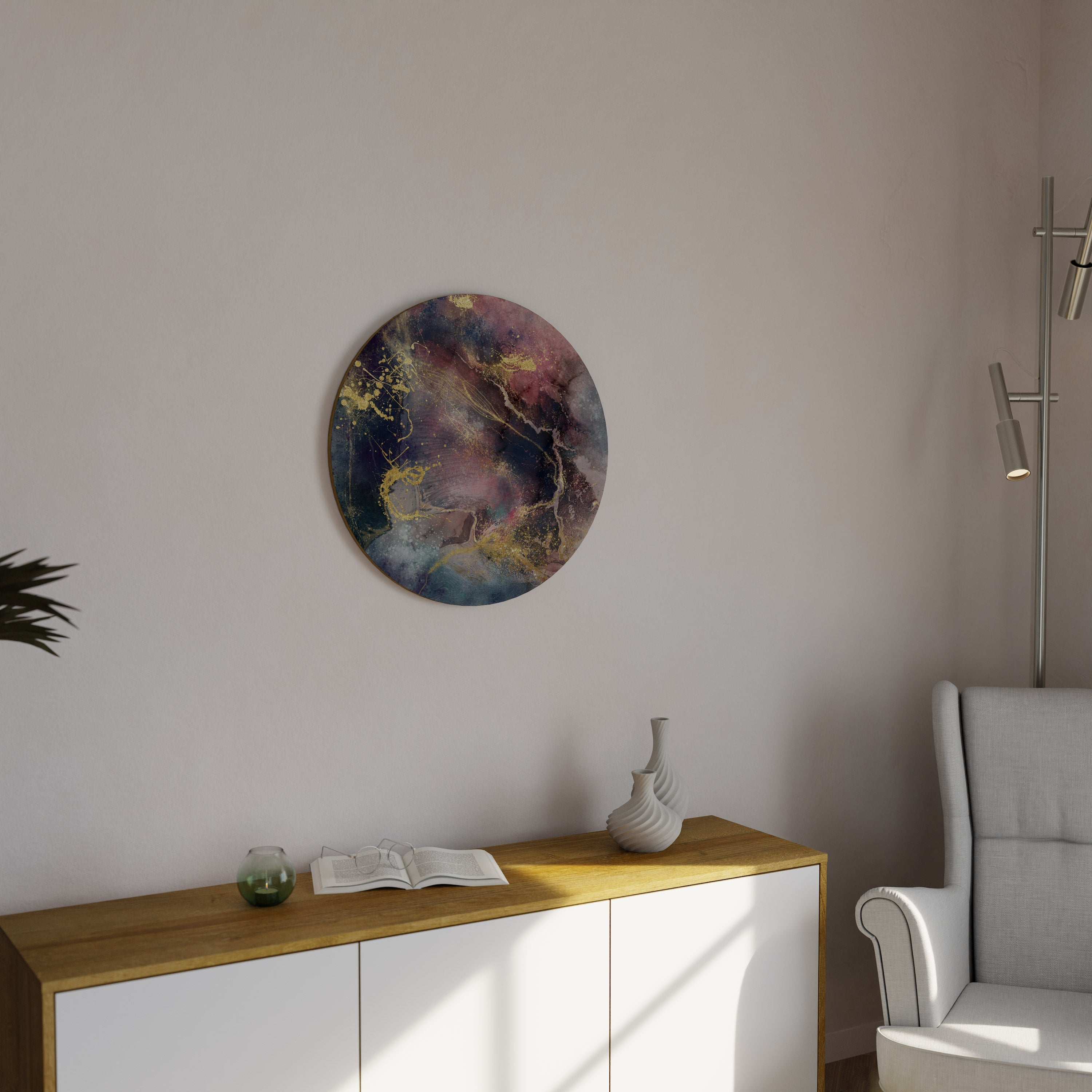 GALAXY GOLDEN DUST Round Wall Art