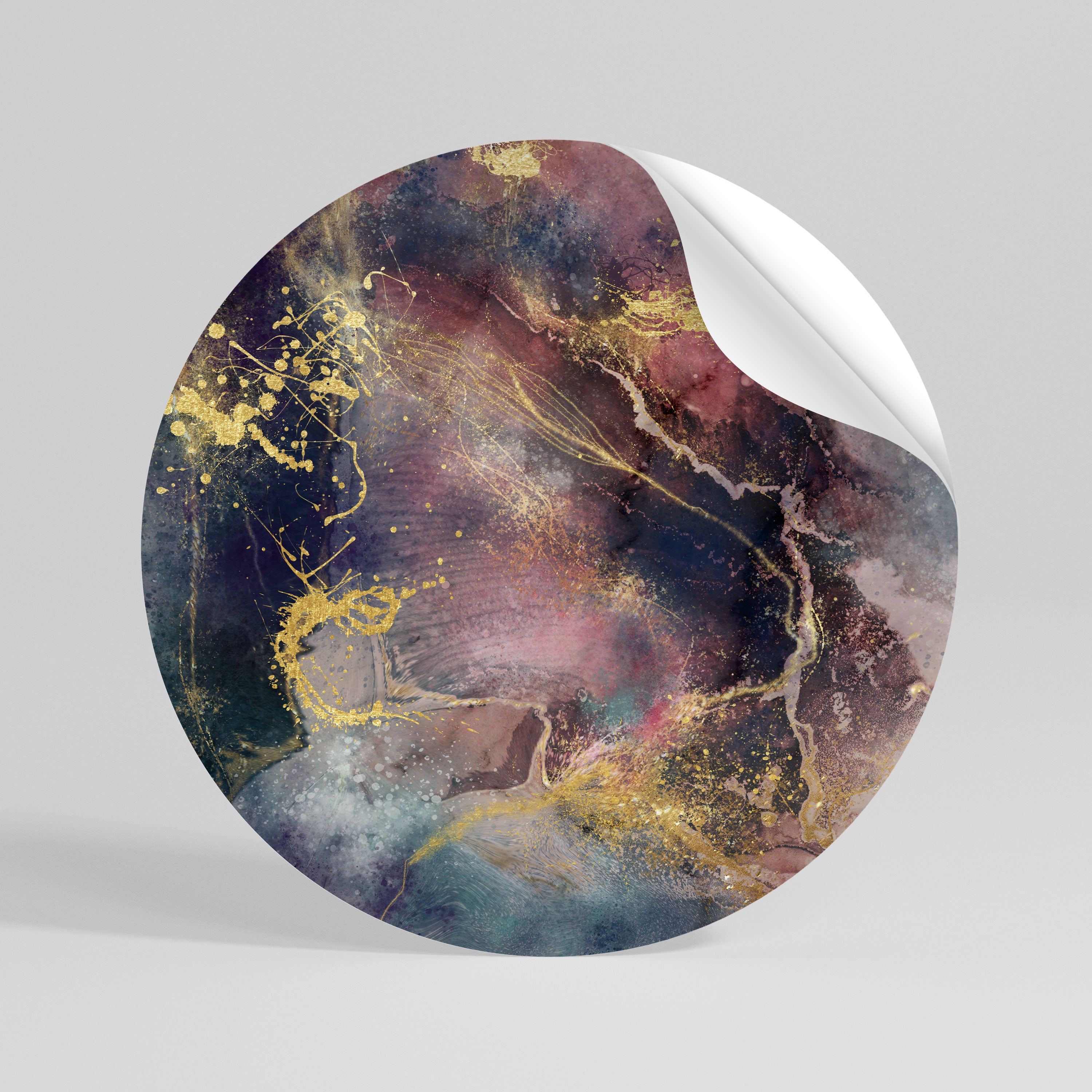 GALAXY GOLDEN DUST Peel and Stick Round Sticker