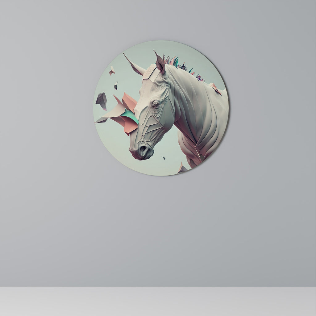 FUTURISTIC HORSE Round Wall Art
