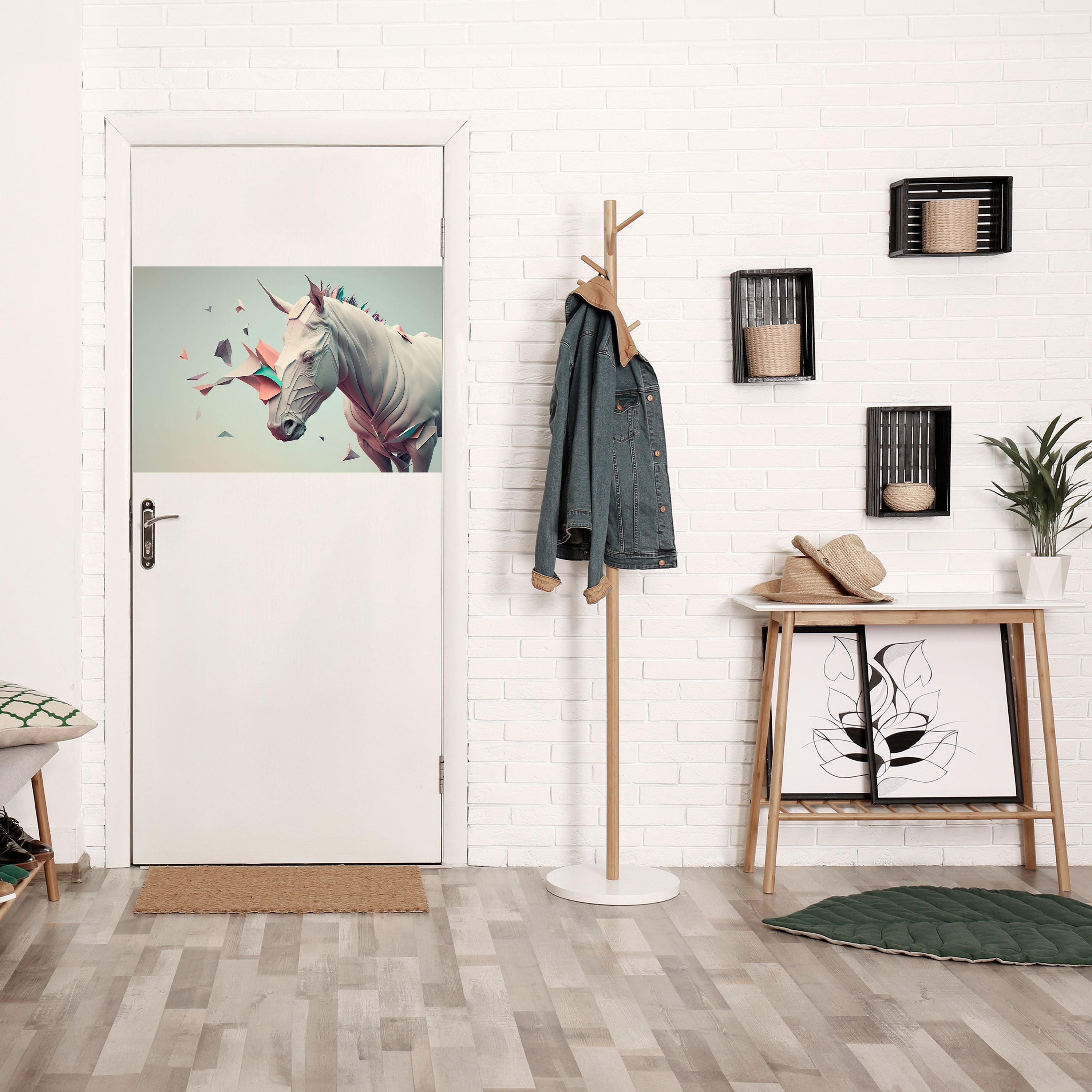 FUTURISTIC HORSE Peel and Stick Horizontal Poster