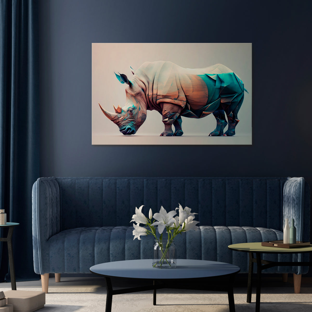 FUTURISTIC RHINO Horizontal Canvas Print