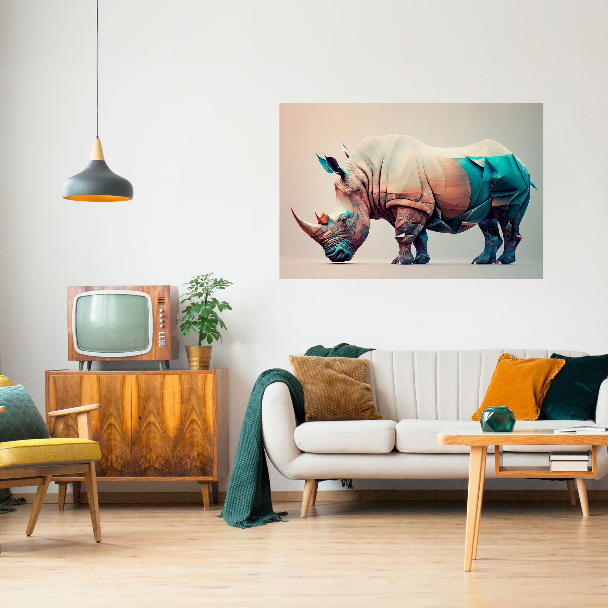 Affiche horizontale autocollante FUTURISTIC RHINO