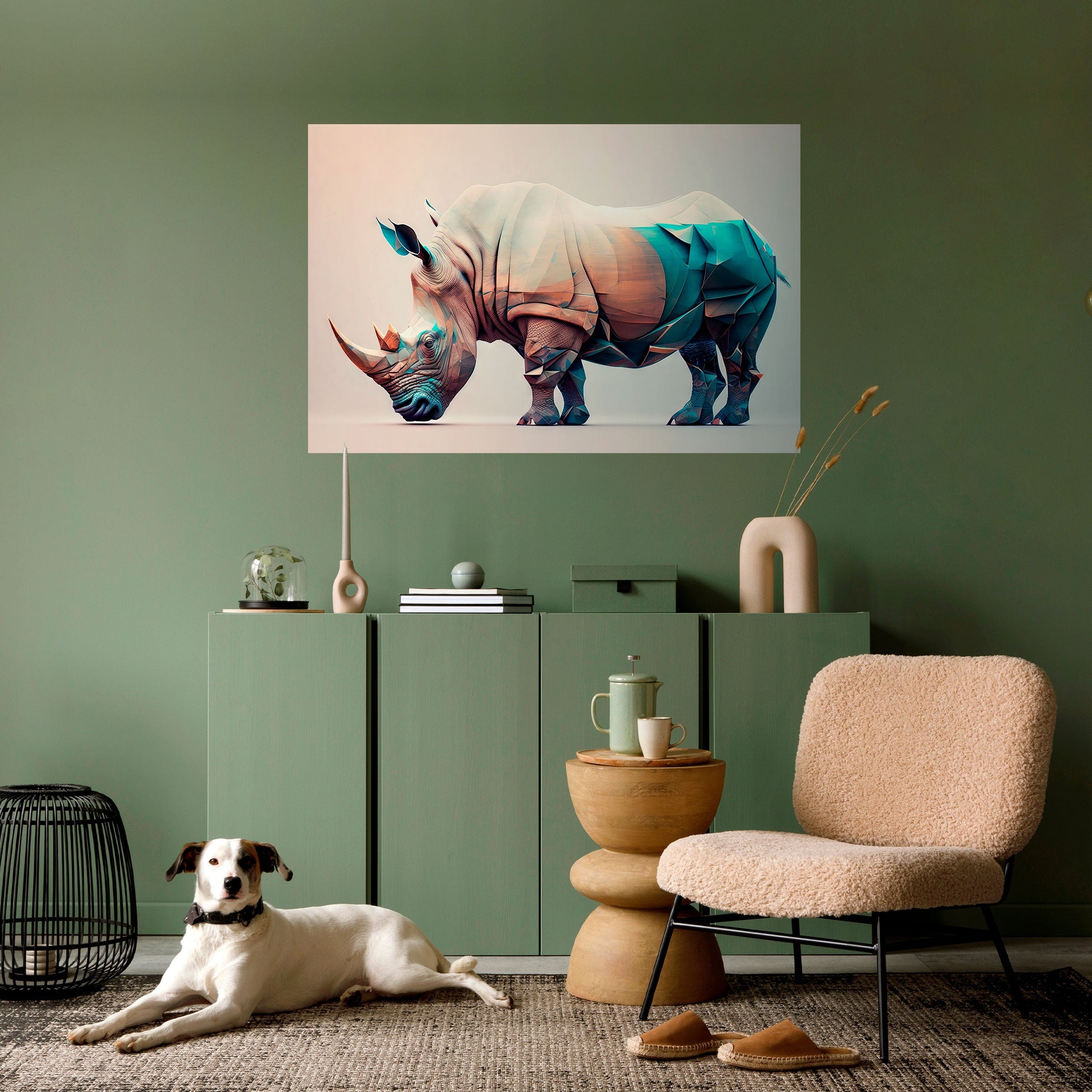 Affiche horizontale autocollante FUTURISTIC RHINO