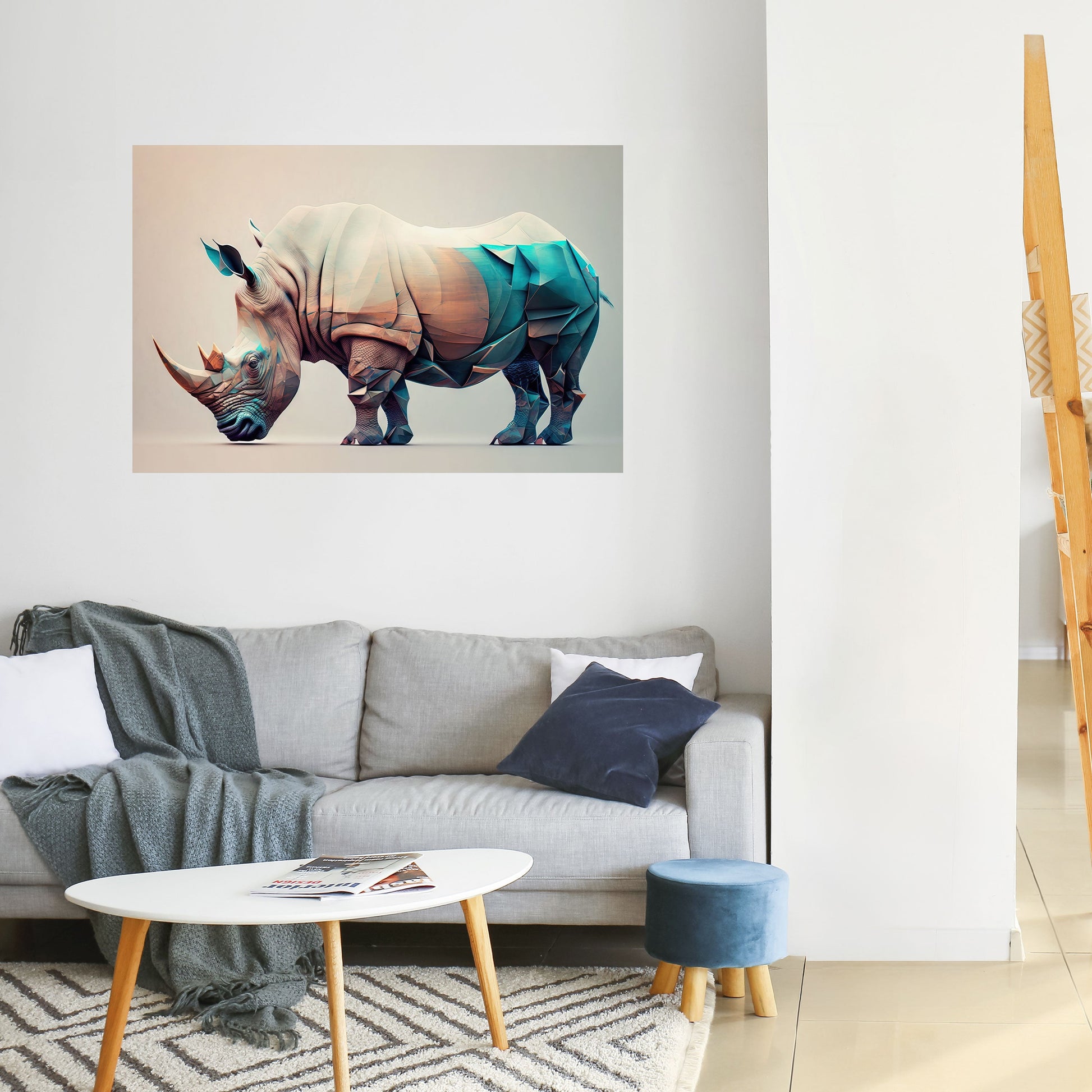 Affiche horizontale autocollante FUTURISTIC RHINO