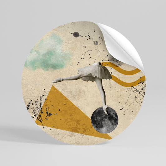 SHAPES OF BALLERINA Peel and Stick Round Sticker
