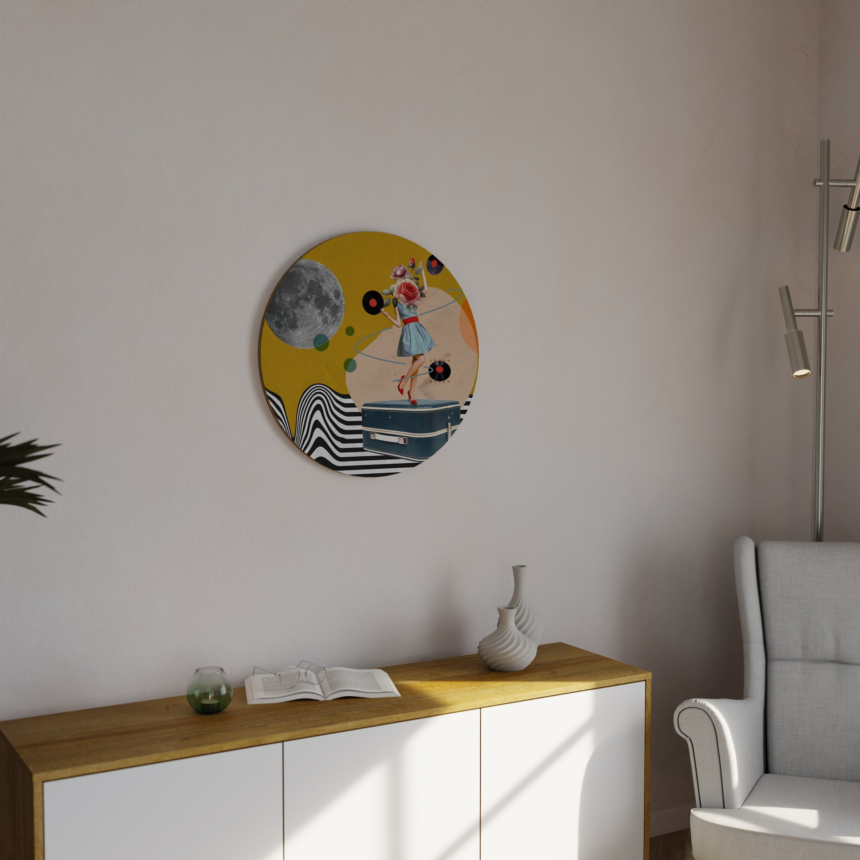 VINYL RETROSPECTION Round Wall Art