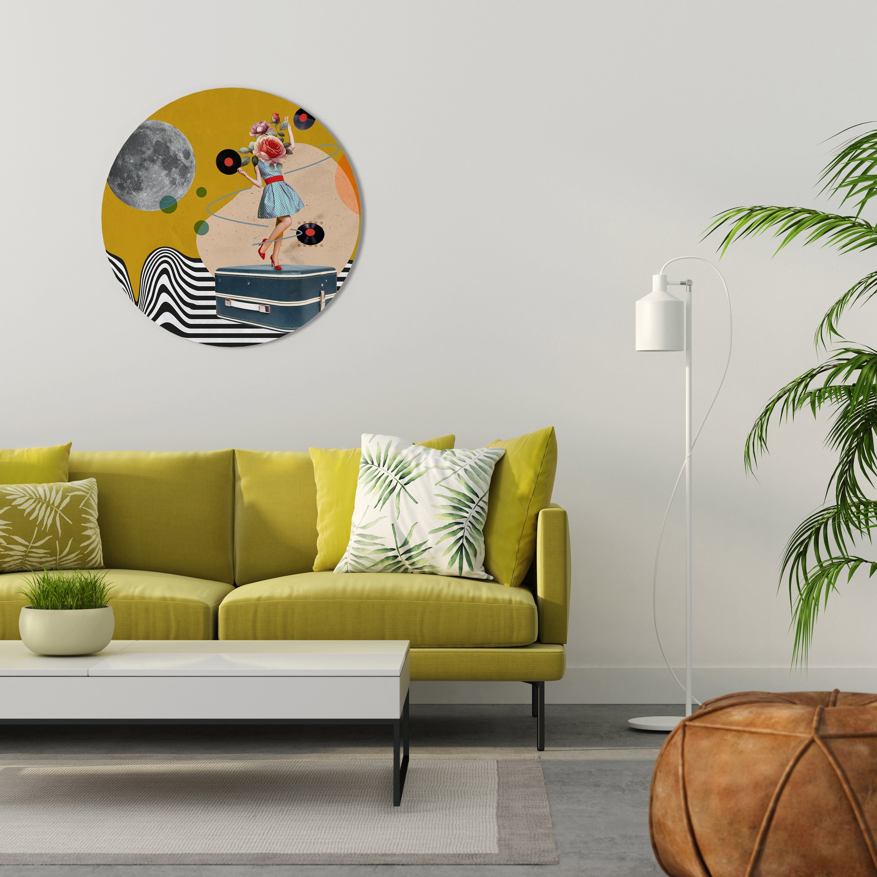 VINYL RETROSPECTION Round Wall Art