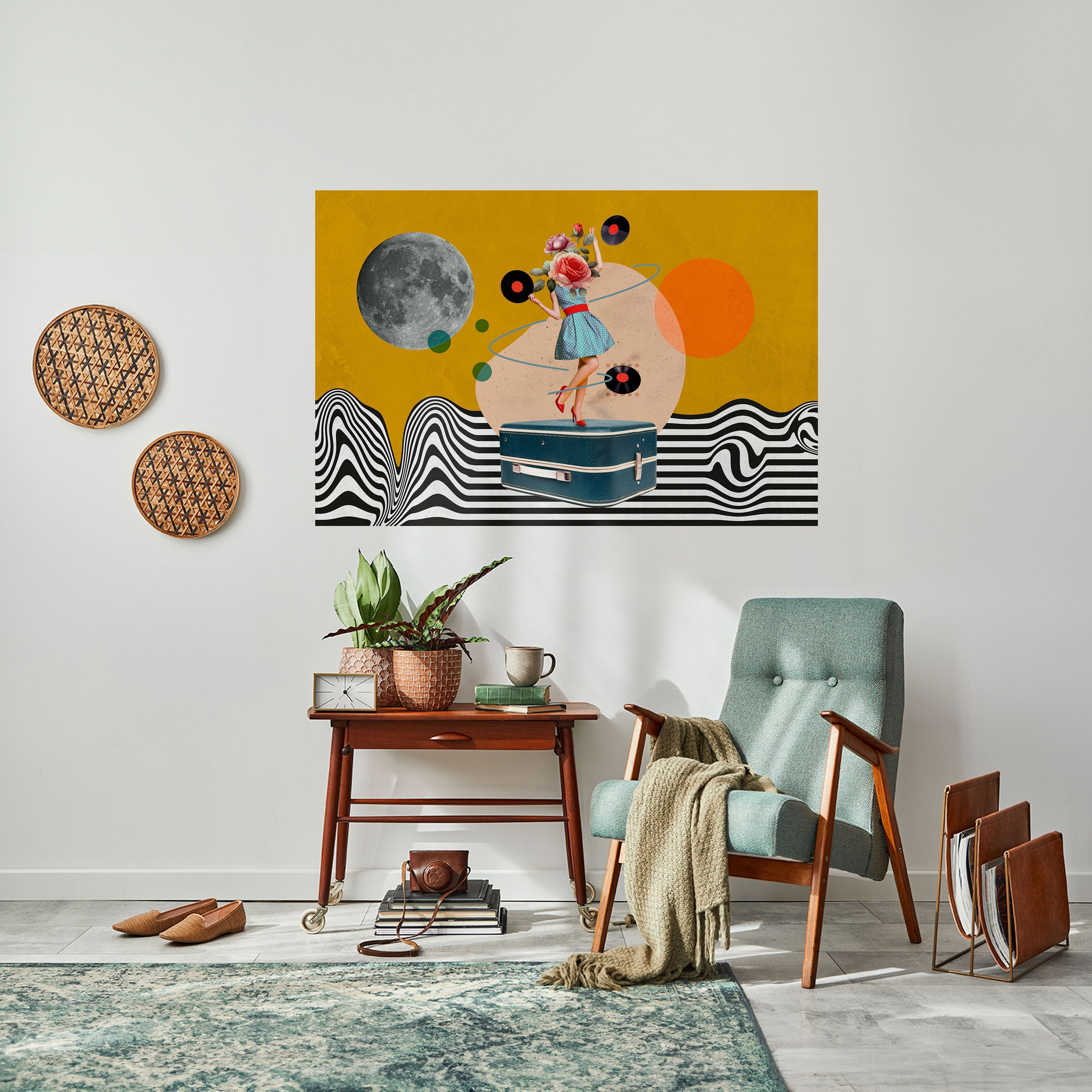 VINYL RETROSPECTION Peel and Stick Horizontal Poster