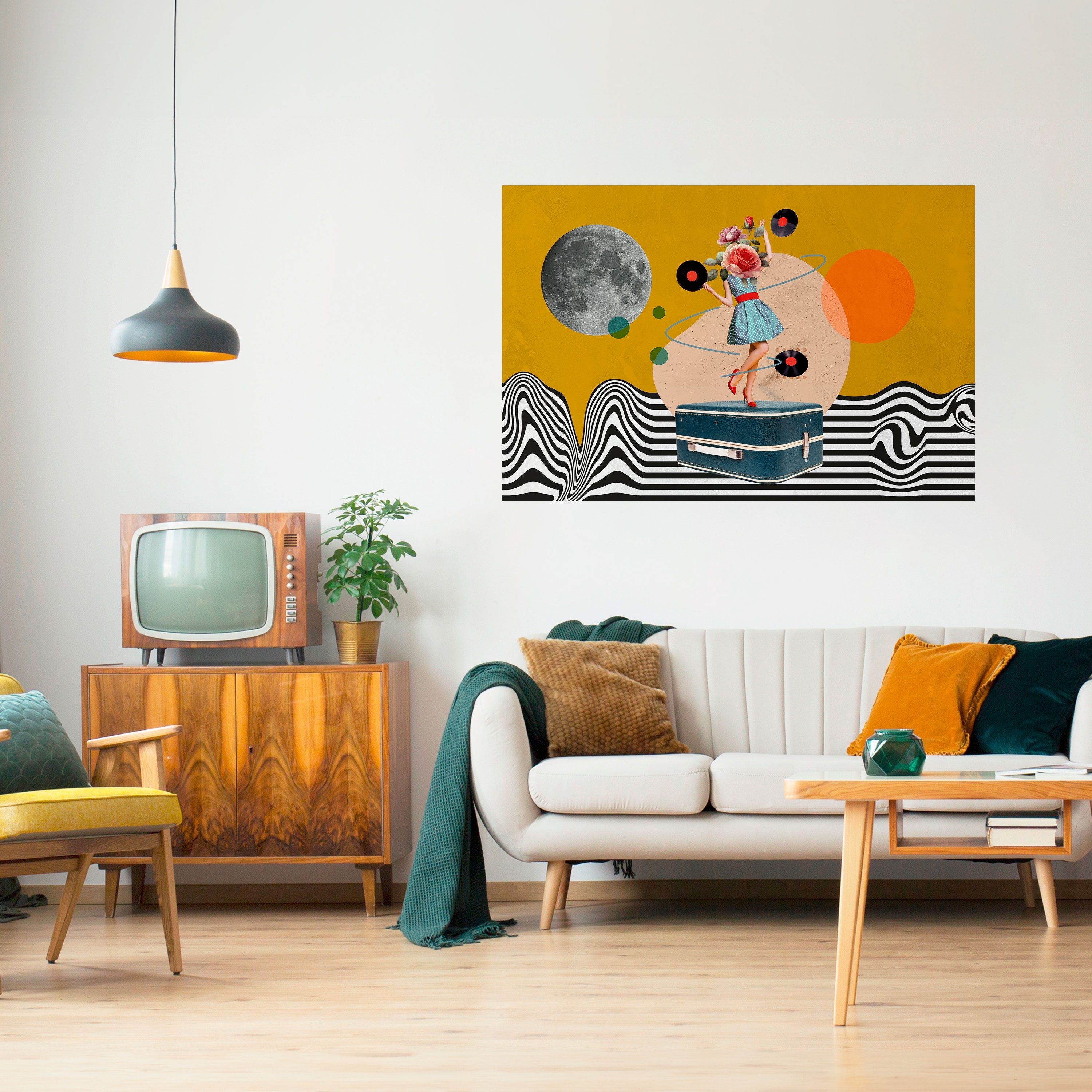 VINYL RETROSPECTION Peel and Stick Horizontal Poster