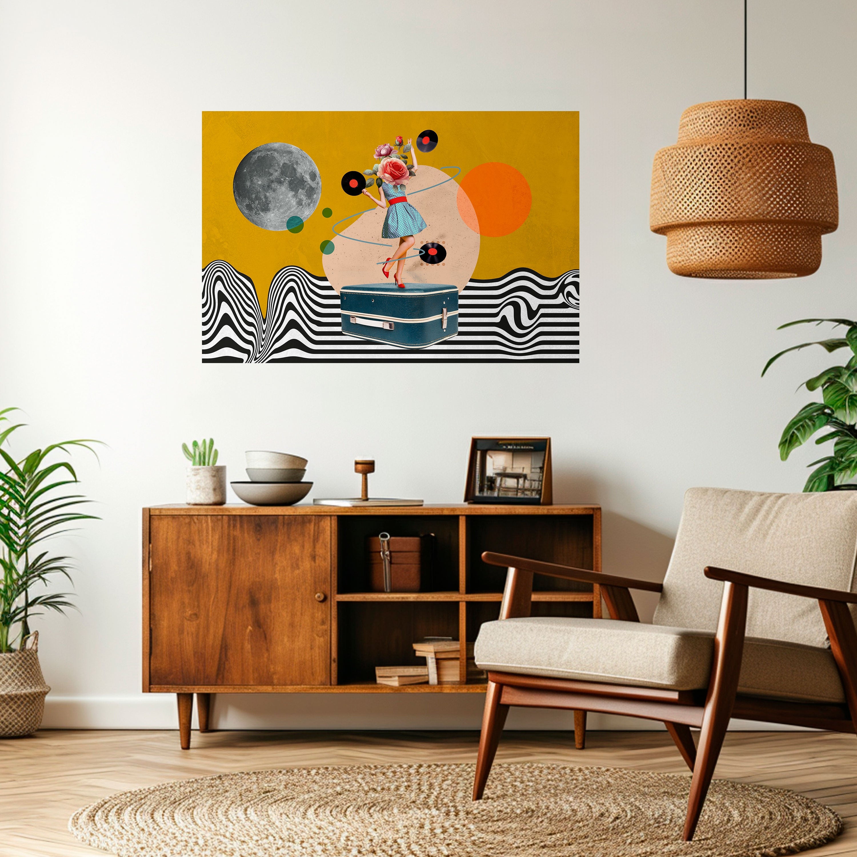 VINYL RETROSPECTION Peel and Stick Horizontal Poster