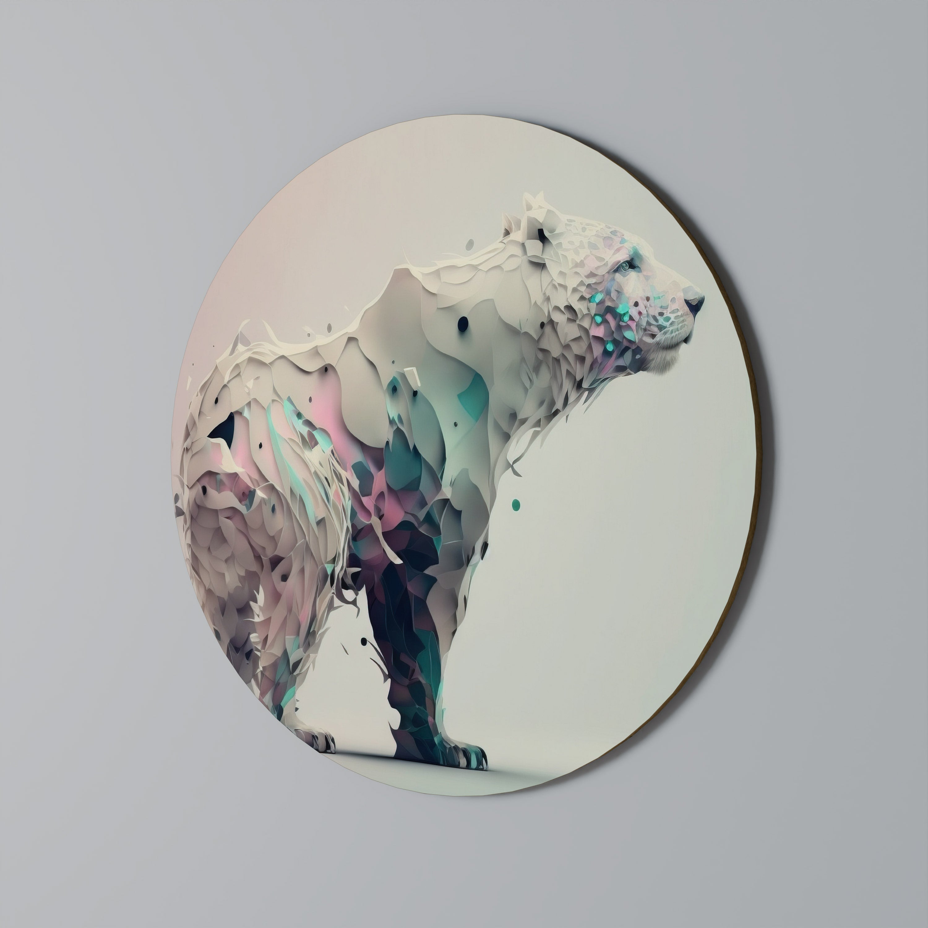 FUTURISTIC BEAR Round Wall Art