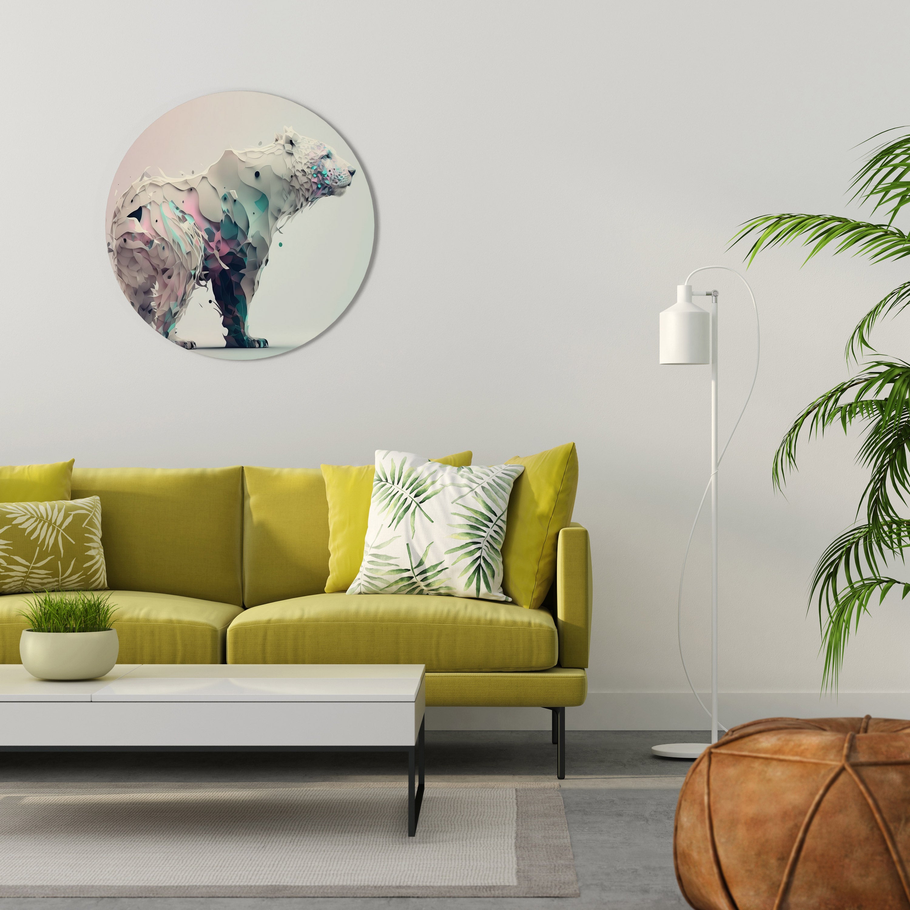 FUTURISTIC BEAR Round Wall Art