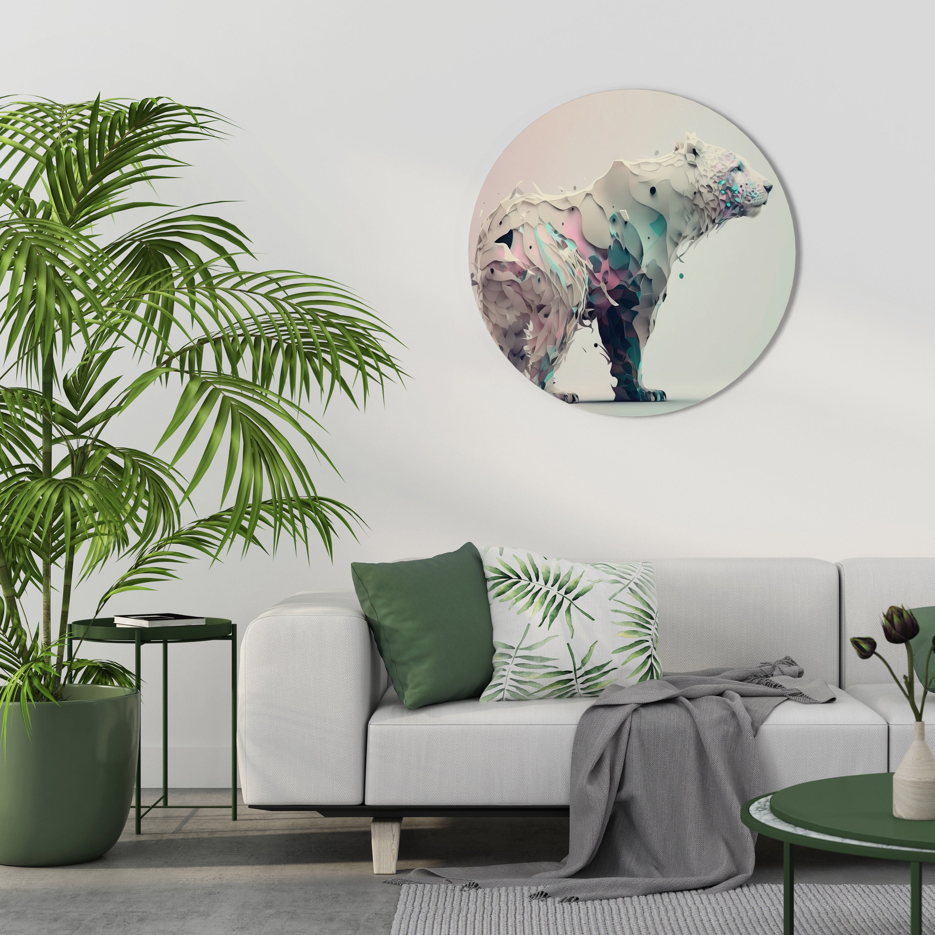 FUTURISTIC BEAR Round Wall Art