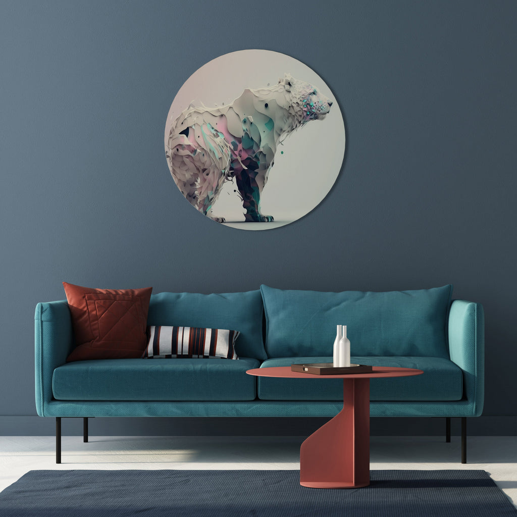 FUTURISTIC BEAR Round Wall Art