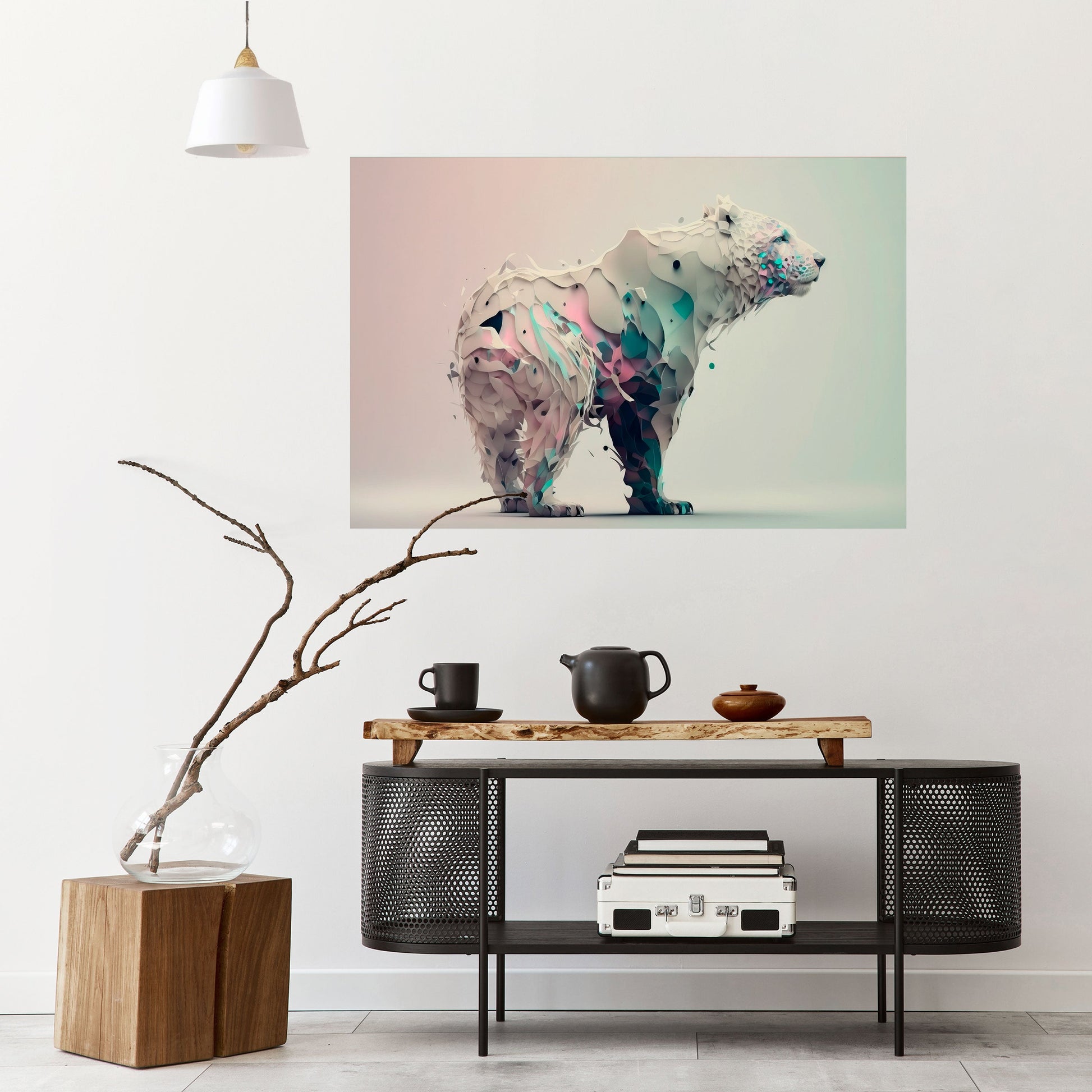 Affiche horizontale autocollante OURS FUTURISTE