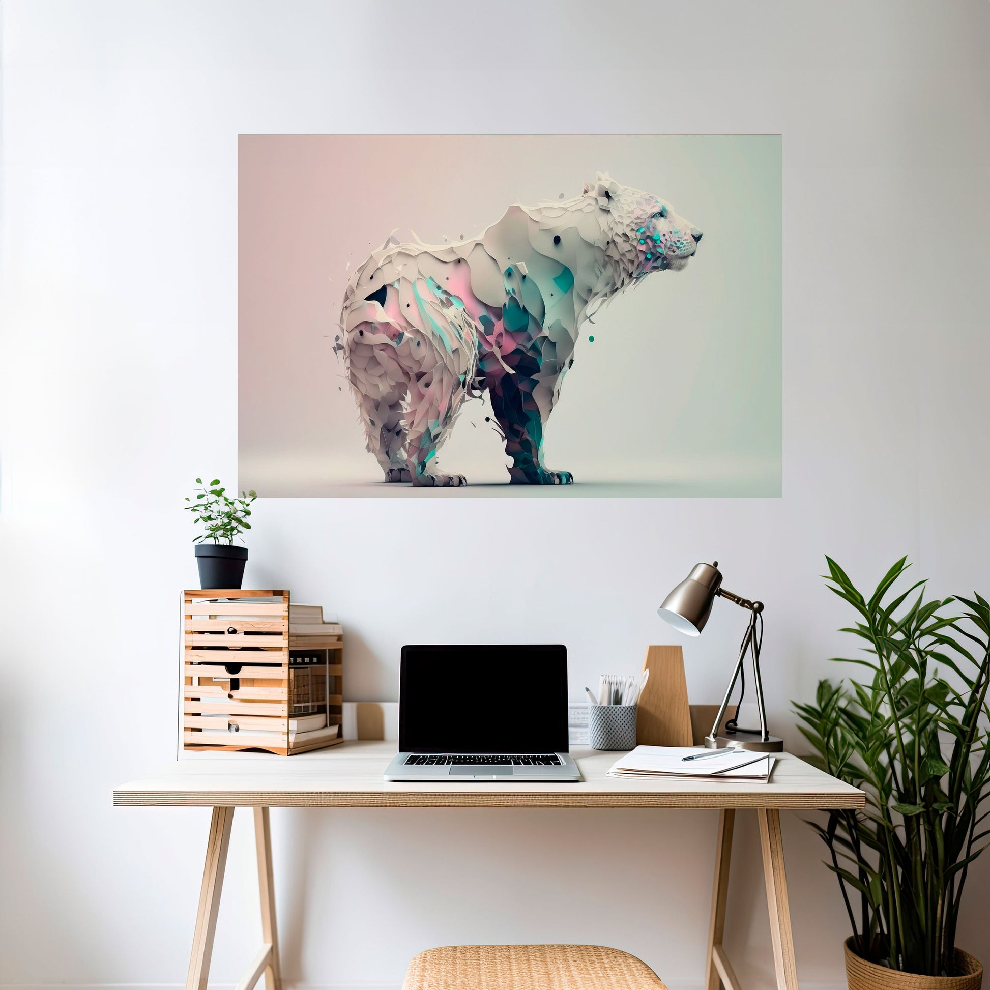 Affiche horizontale autocollante OURS FUTURISTE