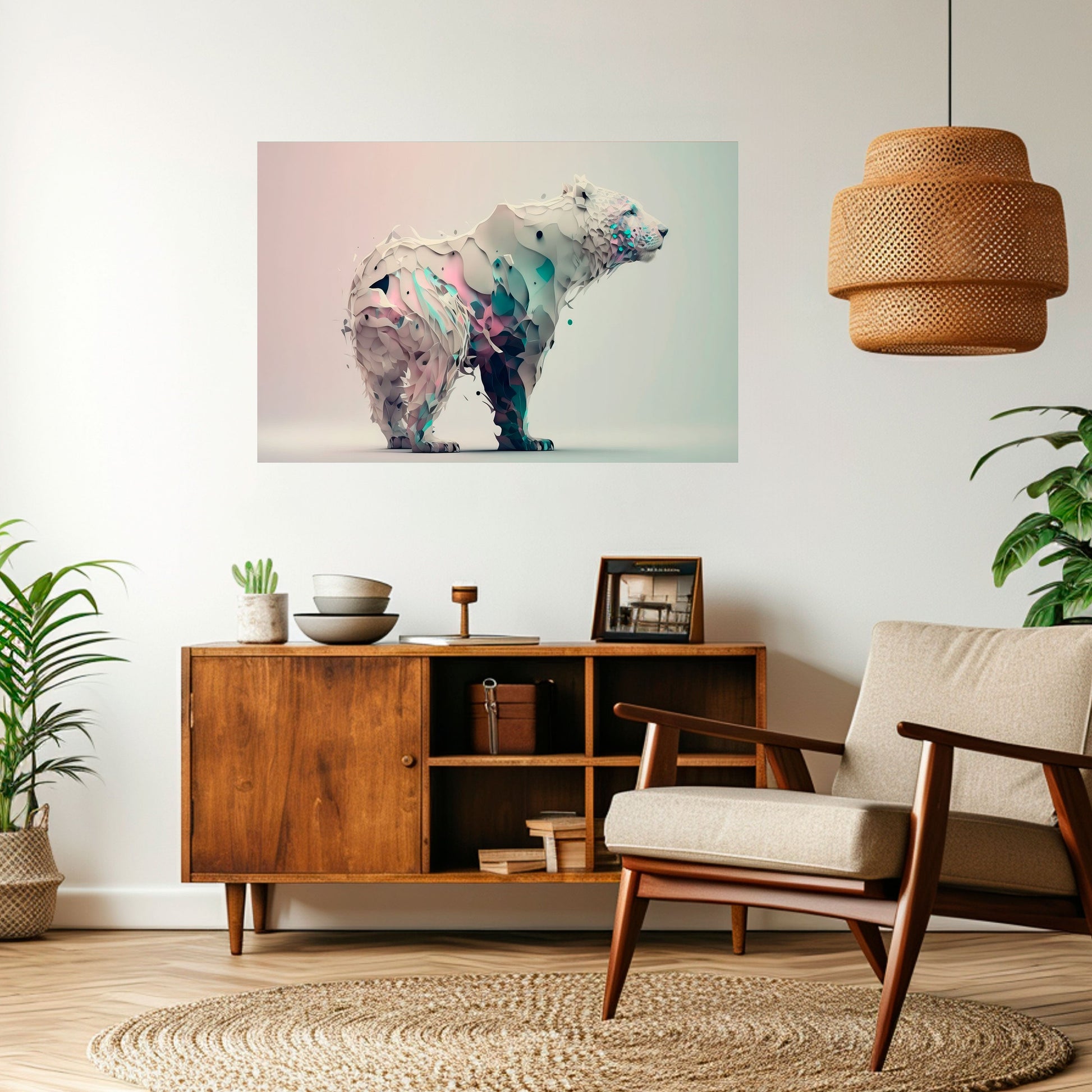 Affiche horizontale autocollante OURS FUTURISTE