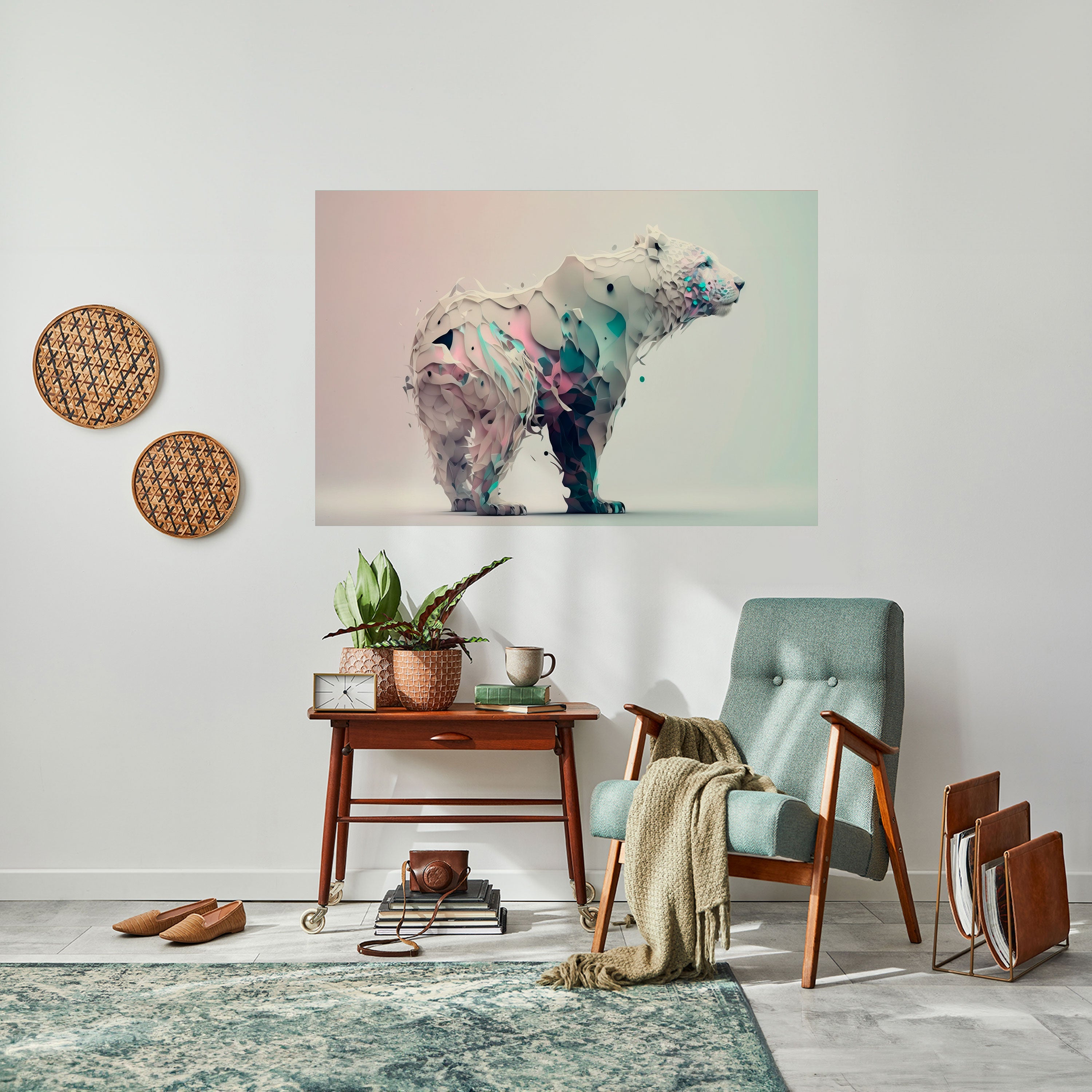 FUTURISTIC BEAR Peel and Stick Horizontal Poster