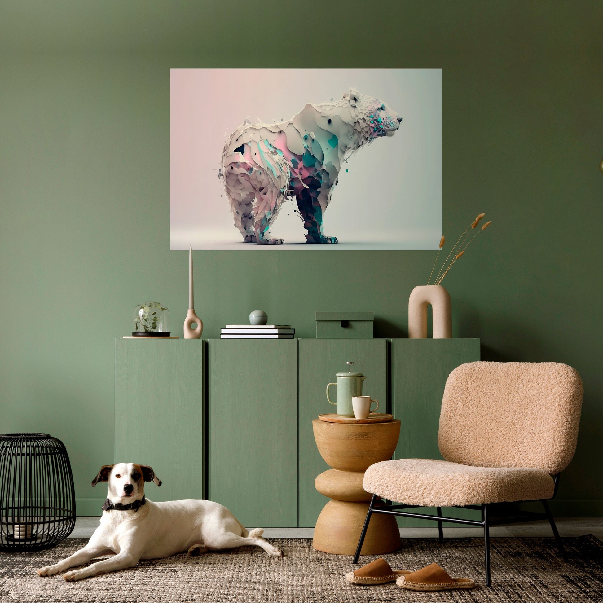 Affiche horizontale autocollante OURS FUTURISTE