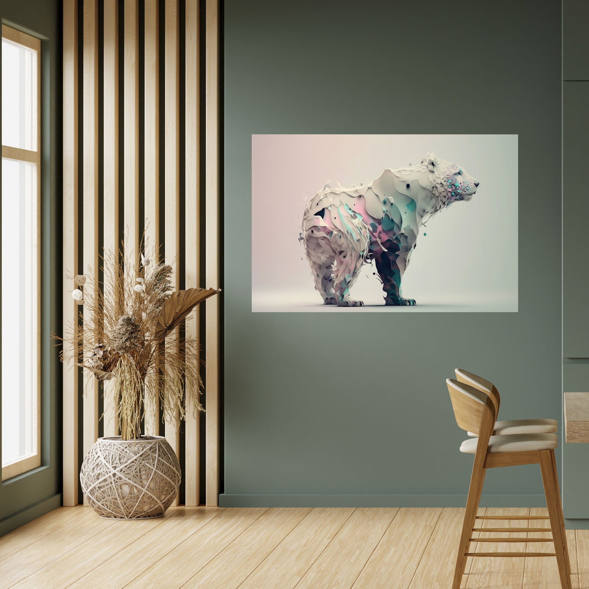 Affiche horizontale autocollante OURS FUTURISTE