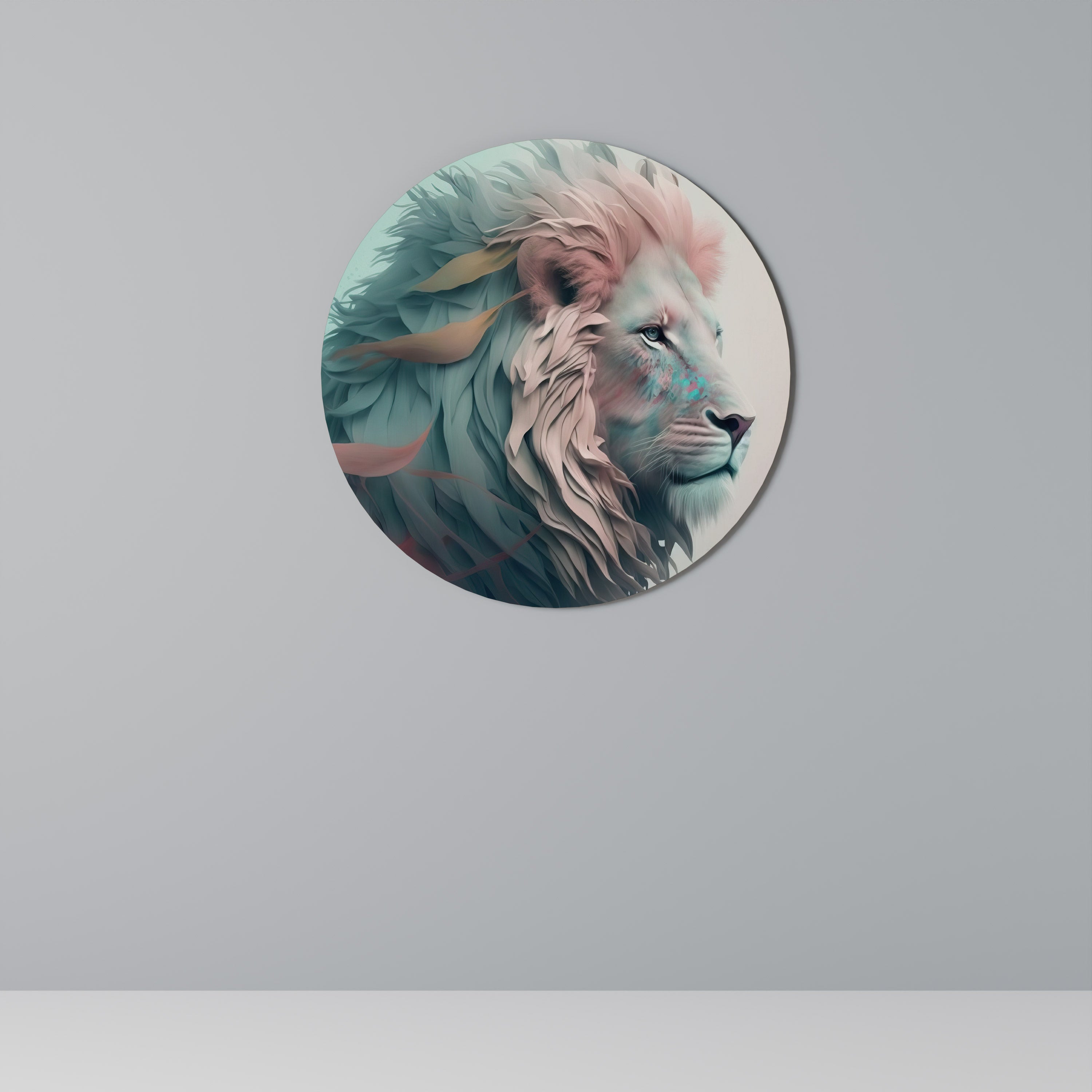 LUMINOUS LION MAJESTY Round Wall Art