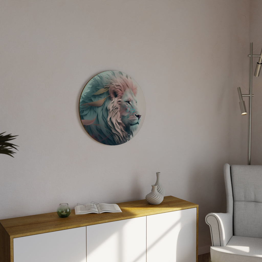 LUMINOUS LION MAJESTY Round Wall Art