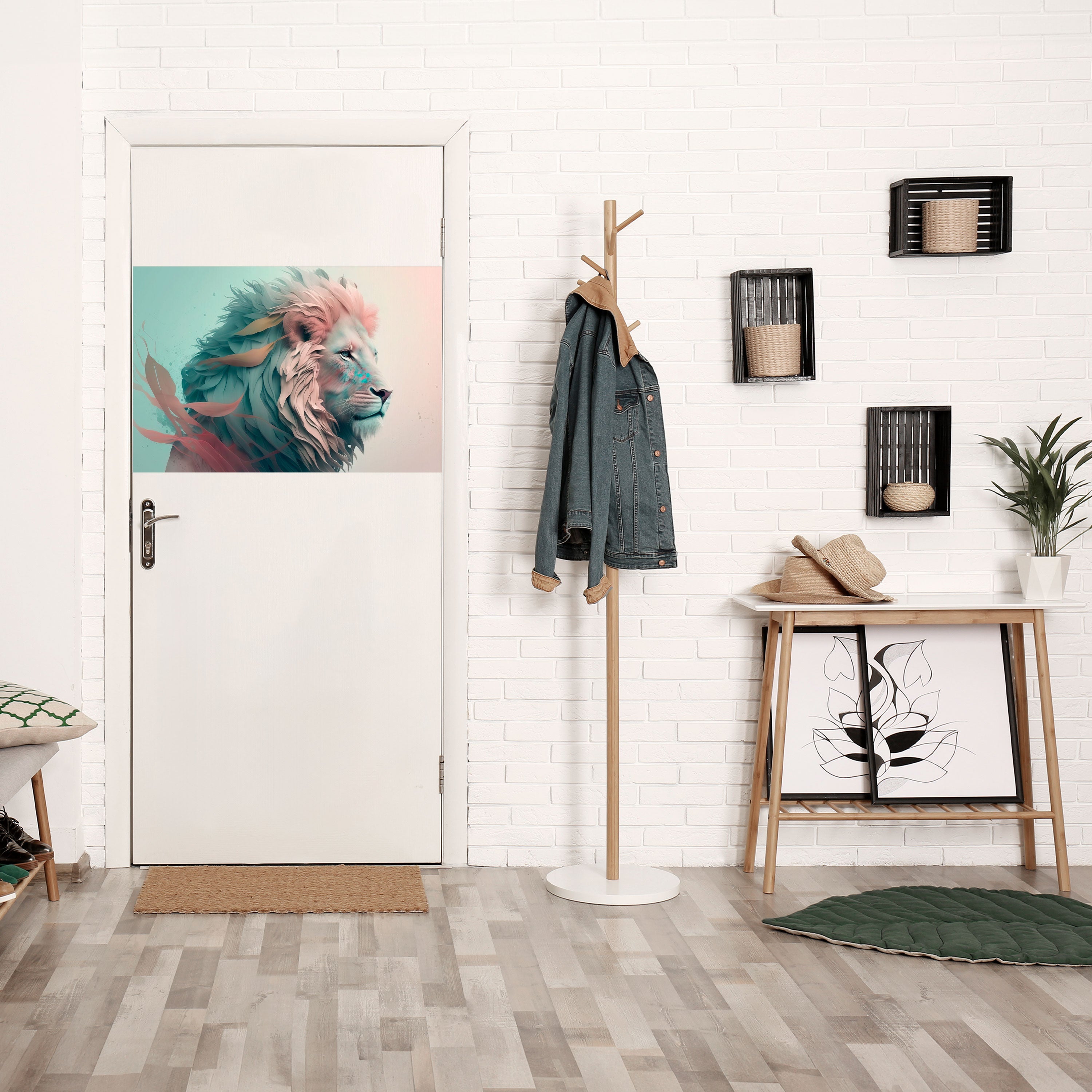 LUMINOUS LION MAJESTY Peel and Stick Horizontal Poster