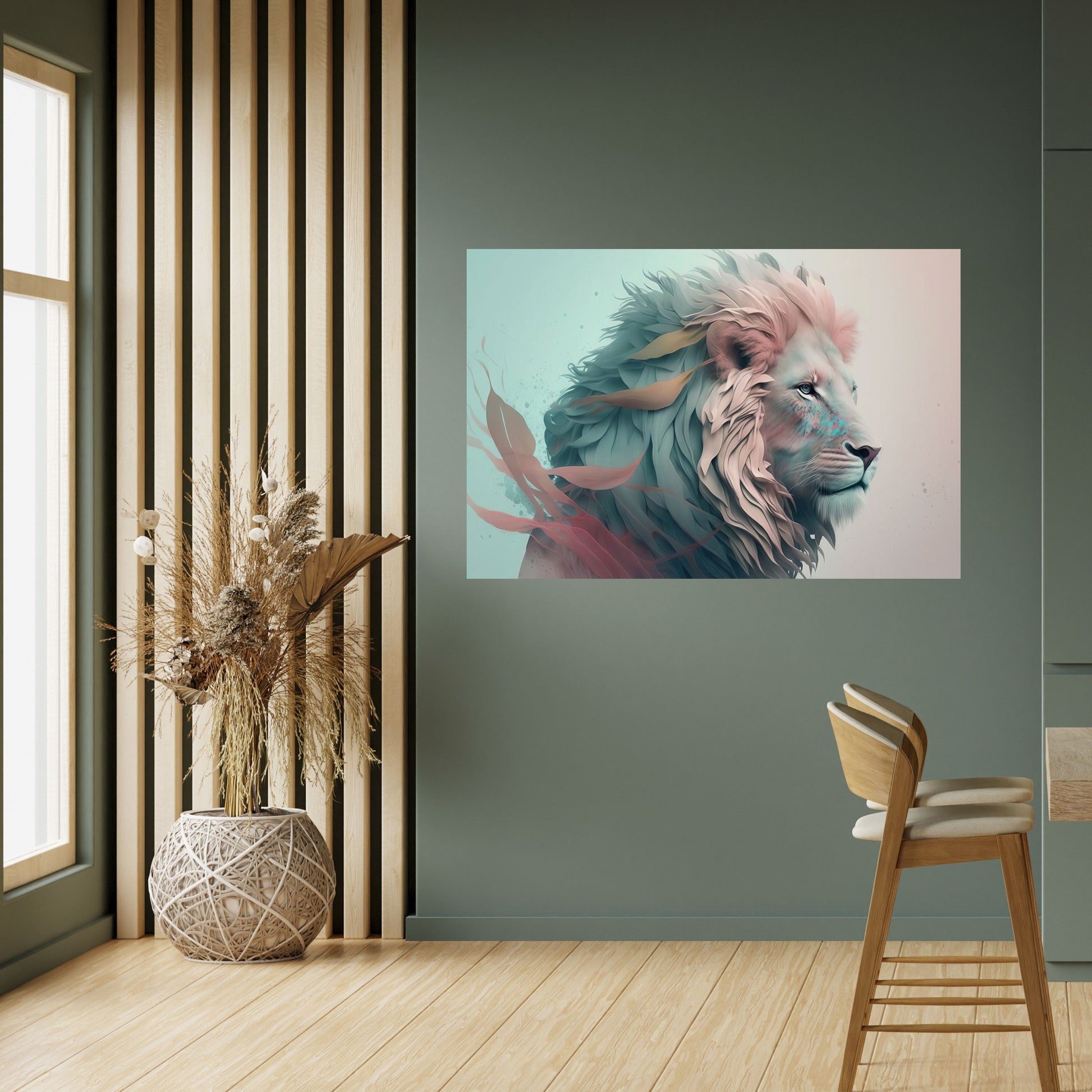 Affiche horizontale autocollante LION MAJESTÉ LUMINEUSE
