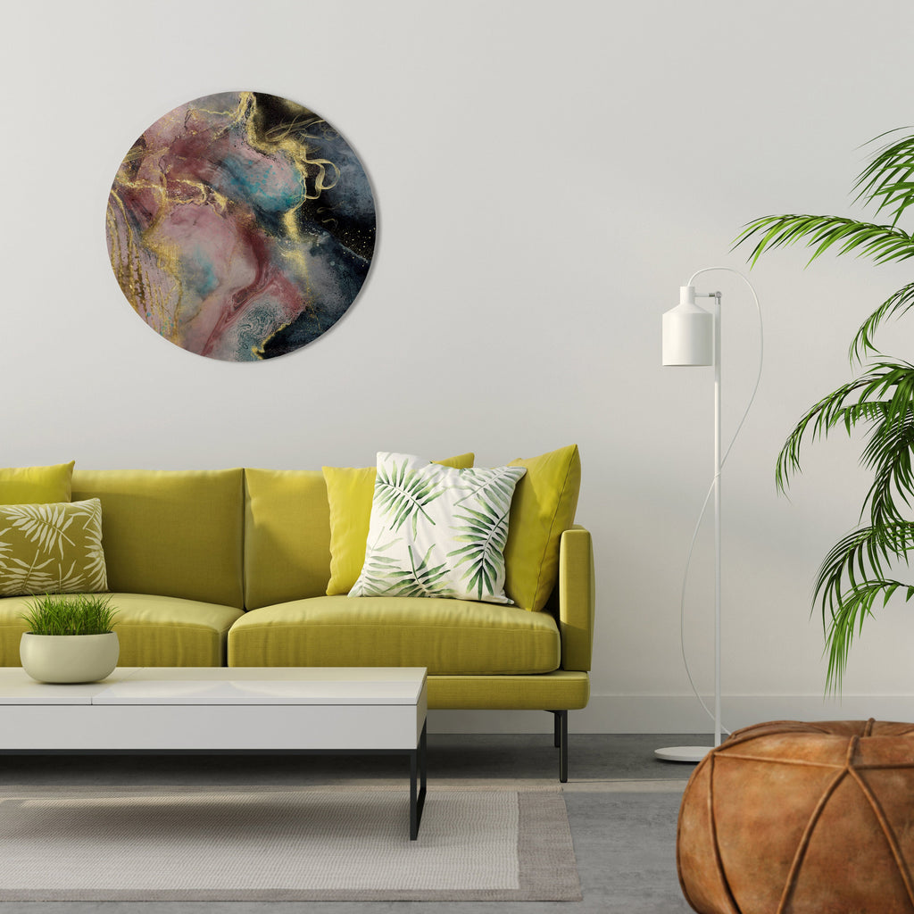 EARTHY MARBLE Round Wall Art