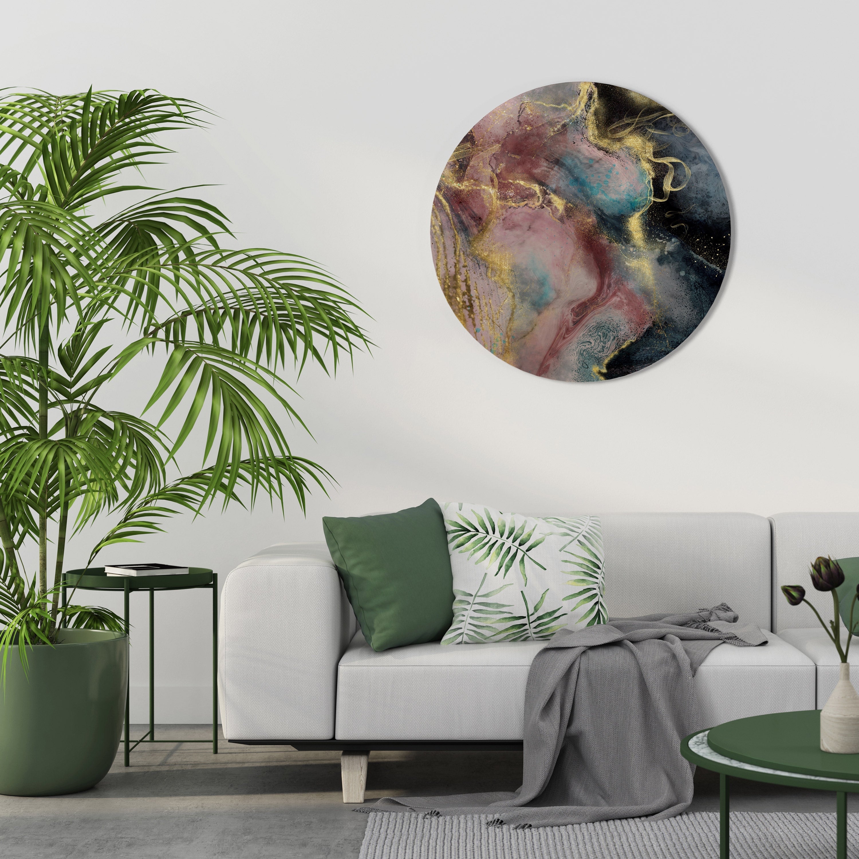 EARTHY MARBLE Round Wall Art