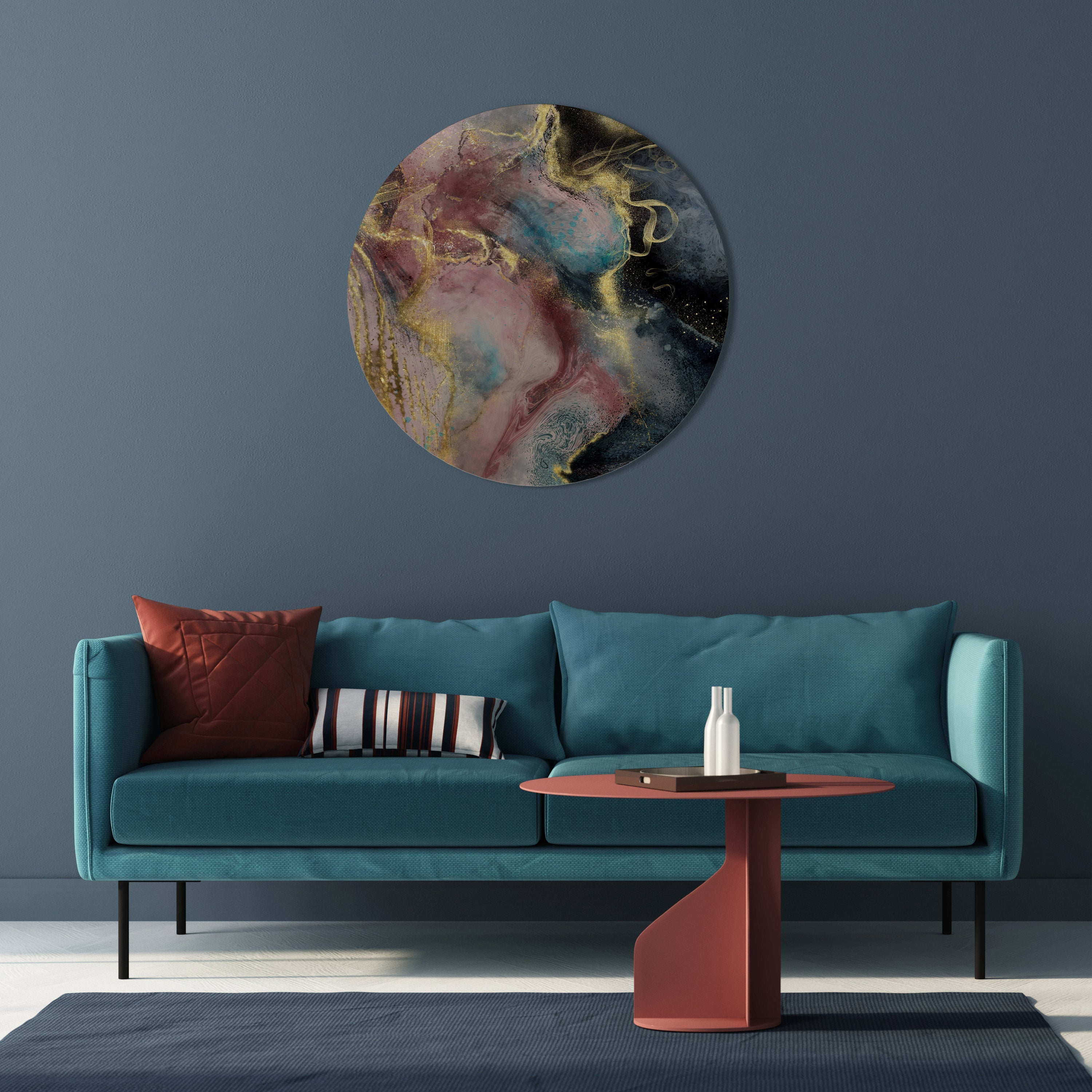 EARTHY MARBLE Round Wall Art