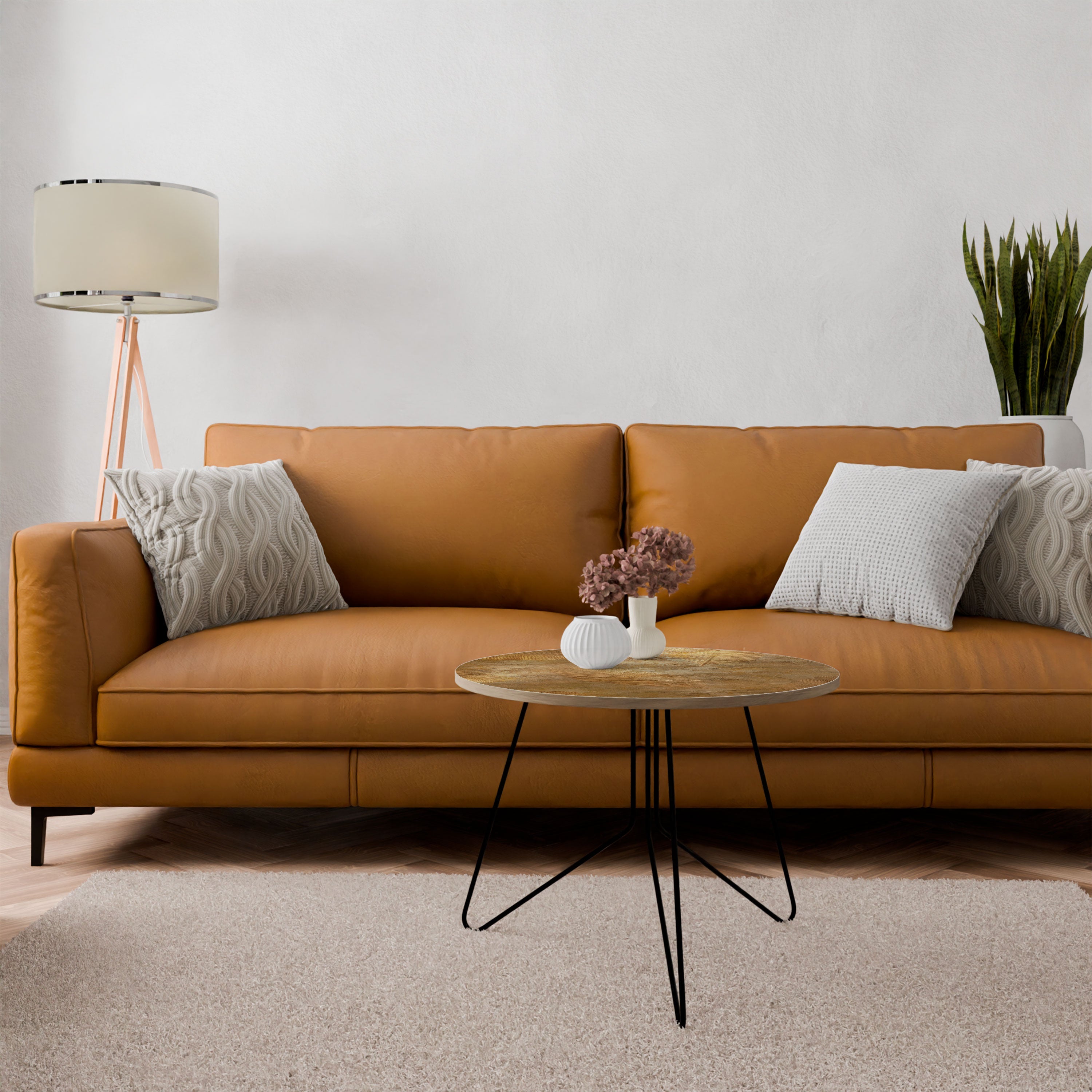 Table basse CASCADE DE FEUILLES DOREES 69