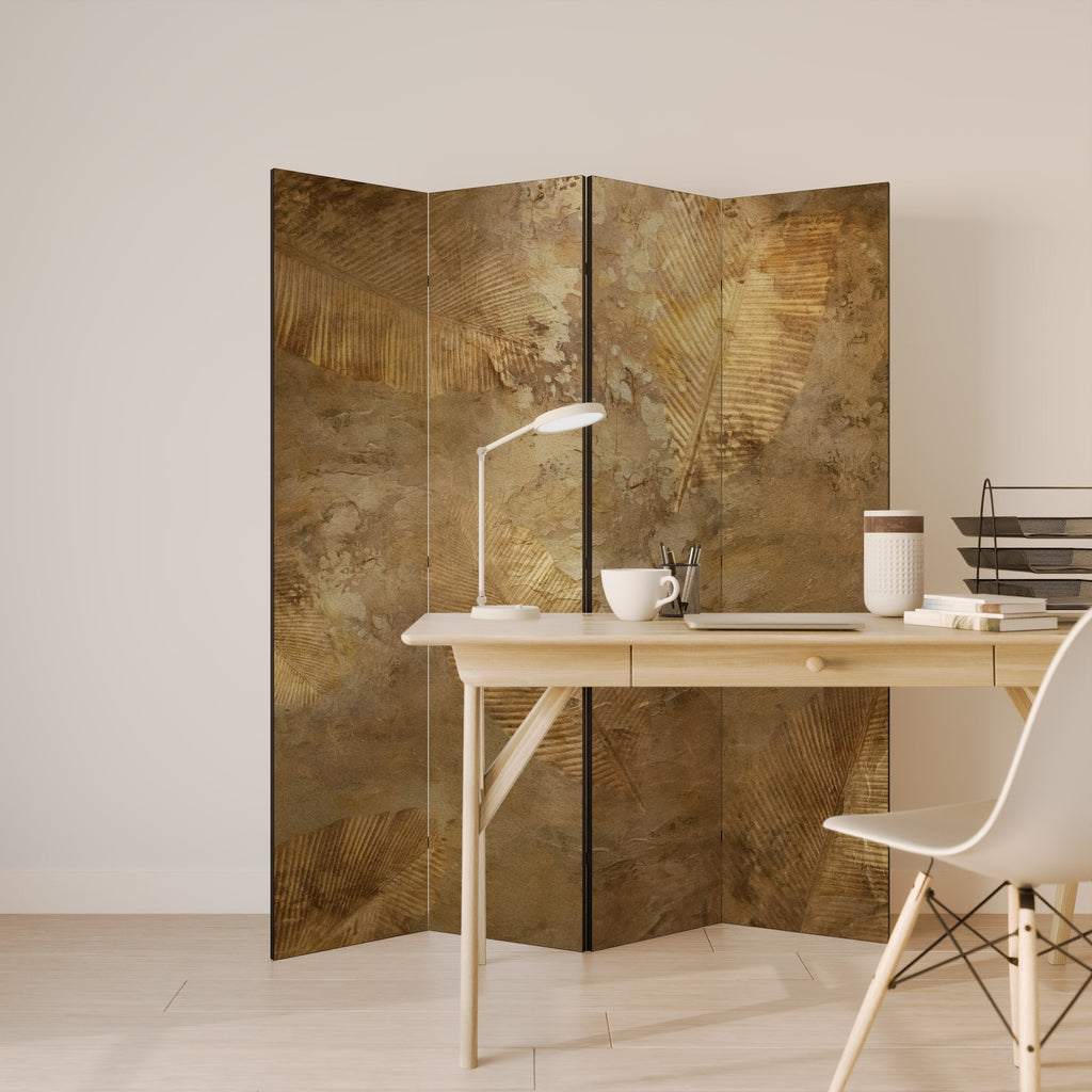 GILDED LEAF CASCADE Decorative 4-Panel Room Divider