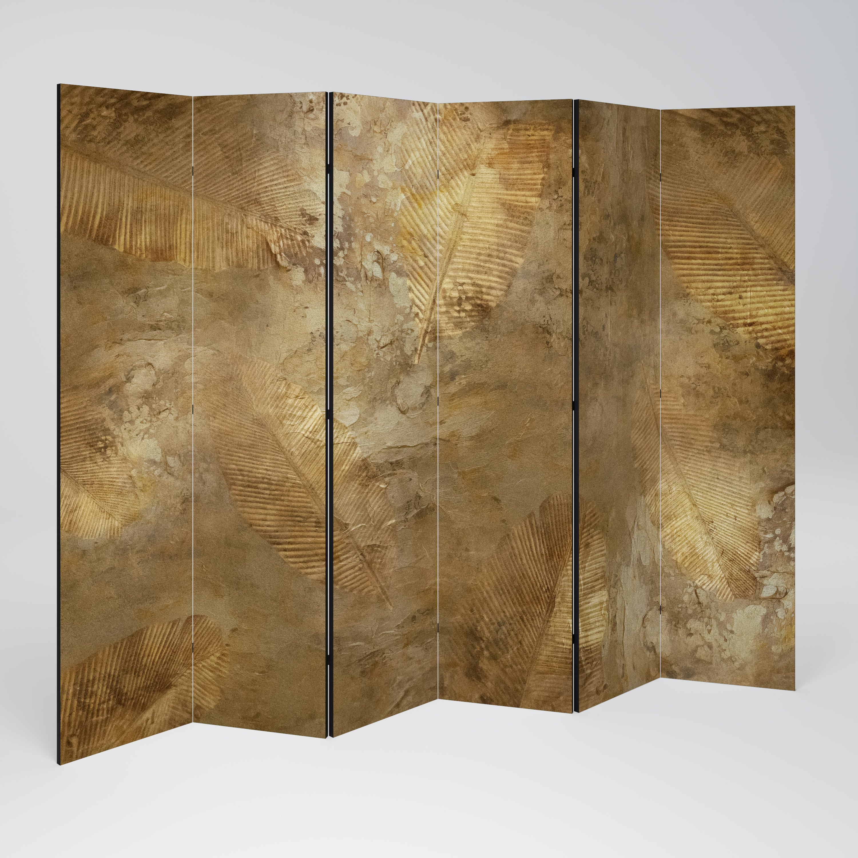 GILDED LEAF CASCADE Decorative 6-Panel Room Divider