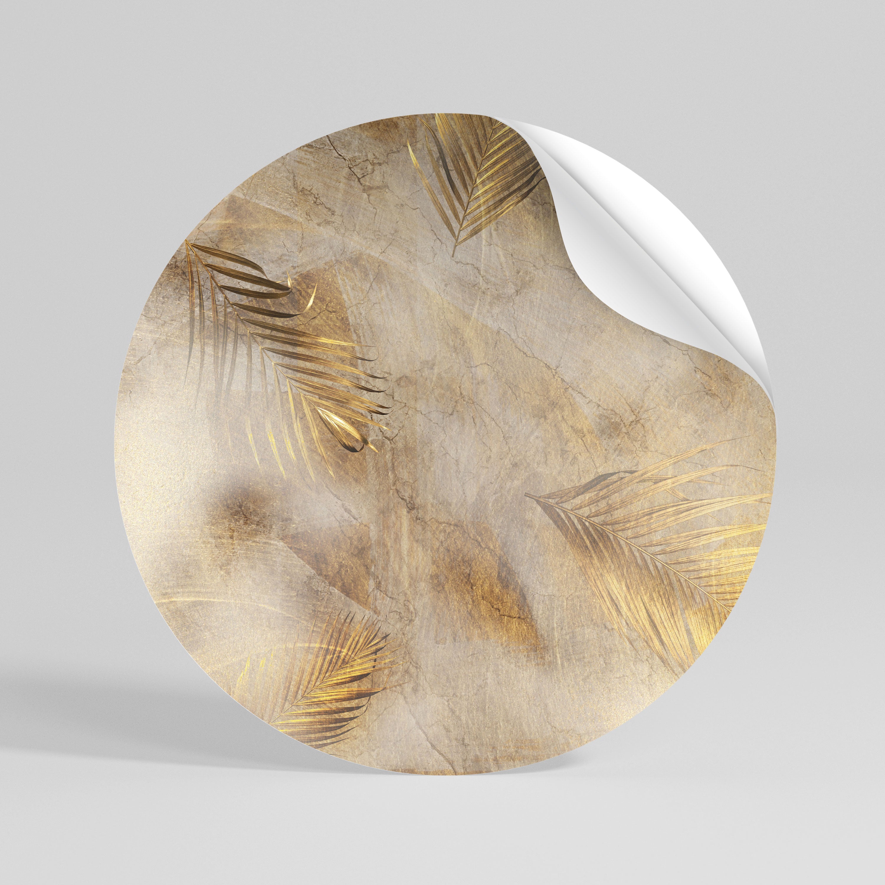 LEAVES OF SPLENDOR Peel and Stick Round Sticker