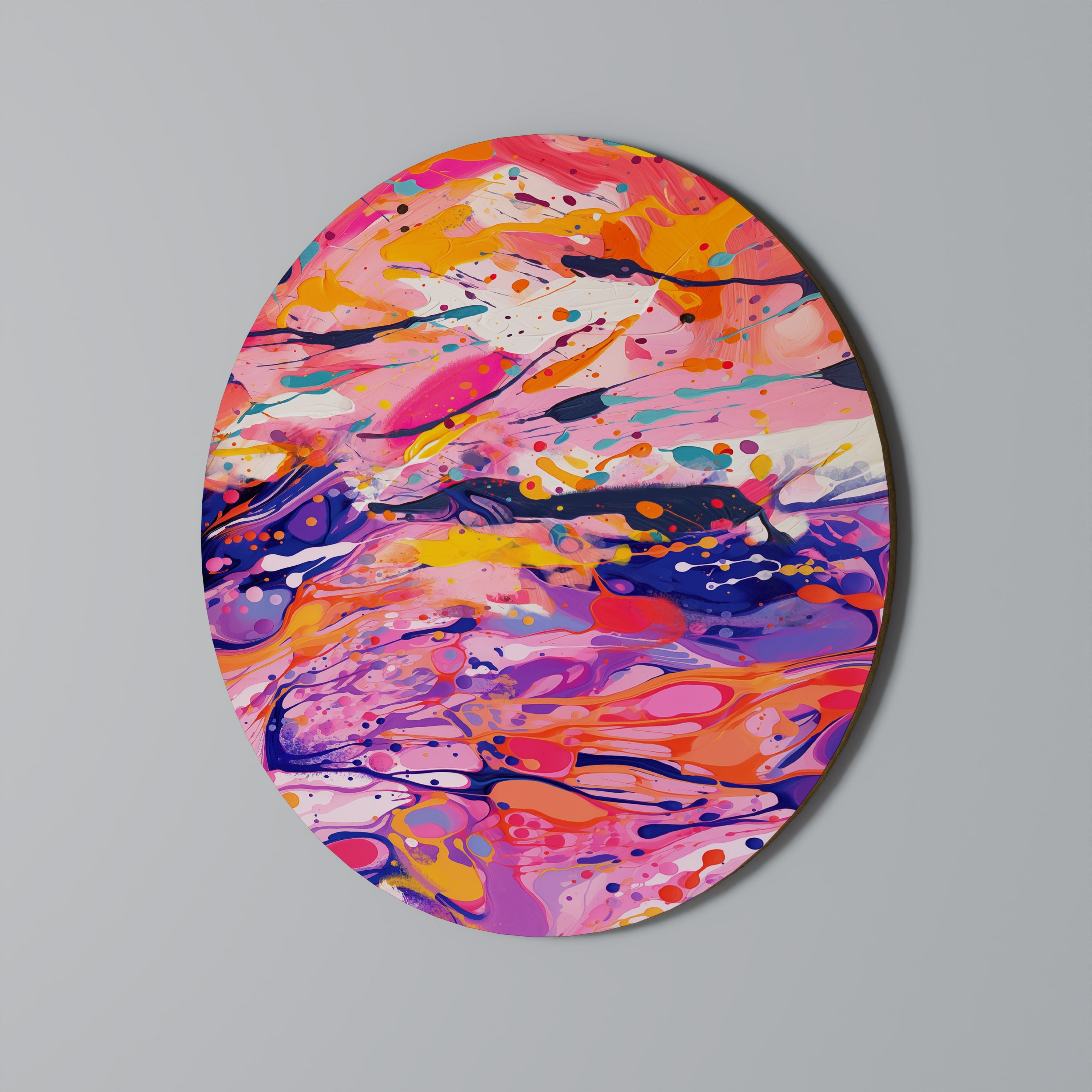 EXPRESSIVE ECHOES Round Wall Art