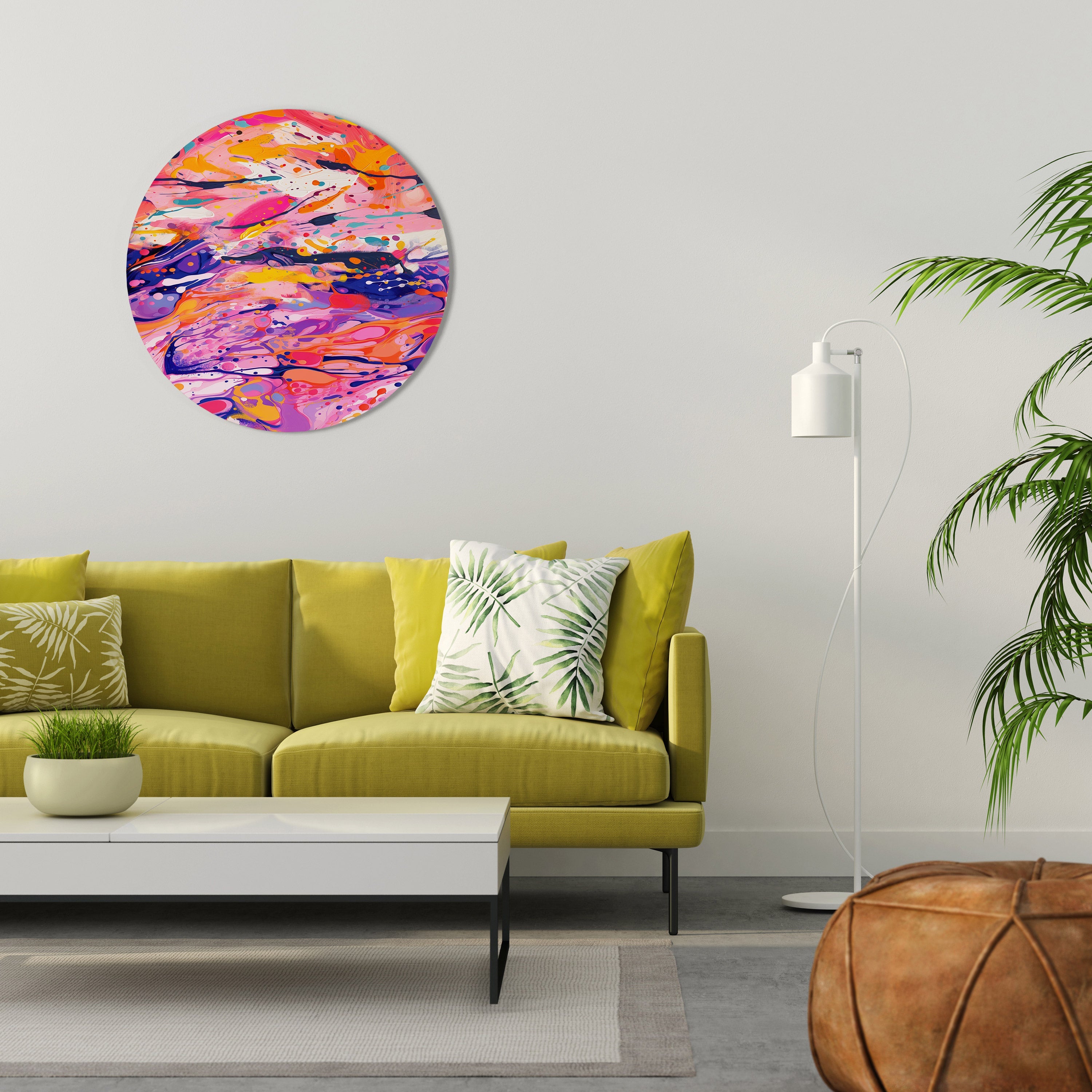 EXPRESSIVE ECHOES Round Wall Art