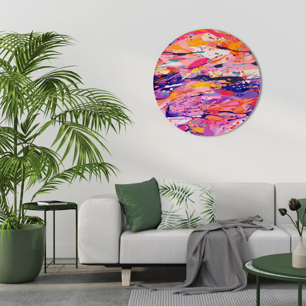 EXPRESSIVE ECHOES Round Wall Art