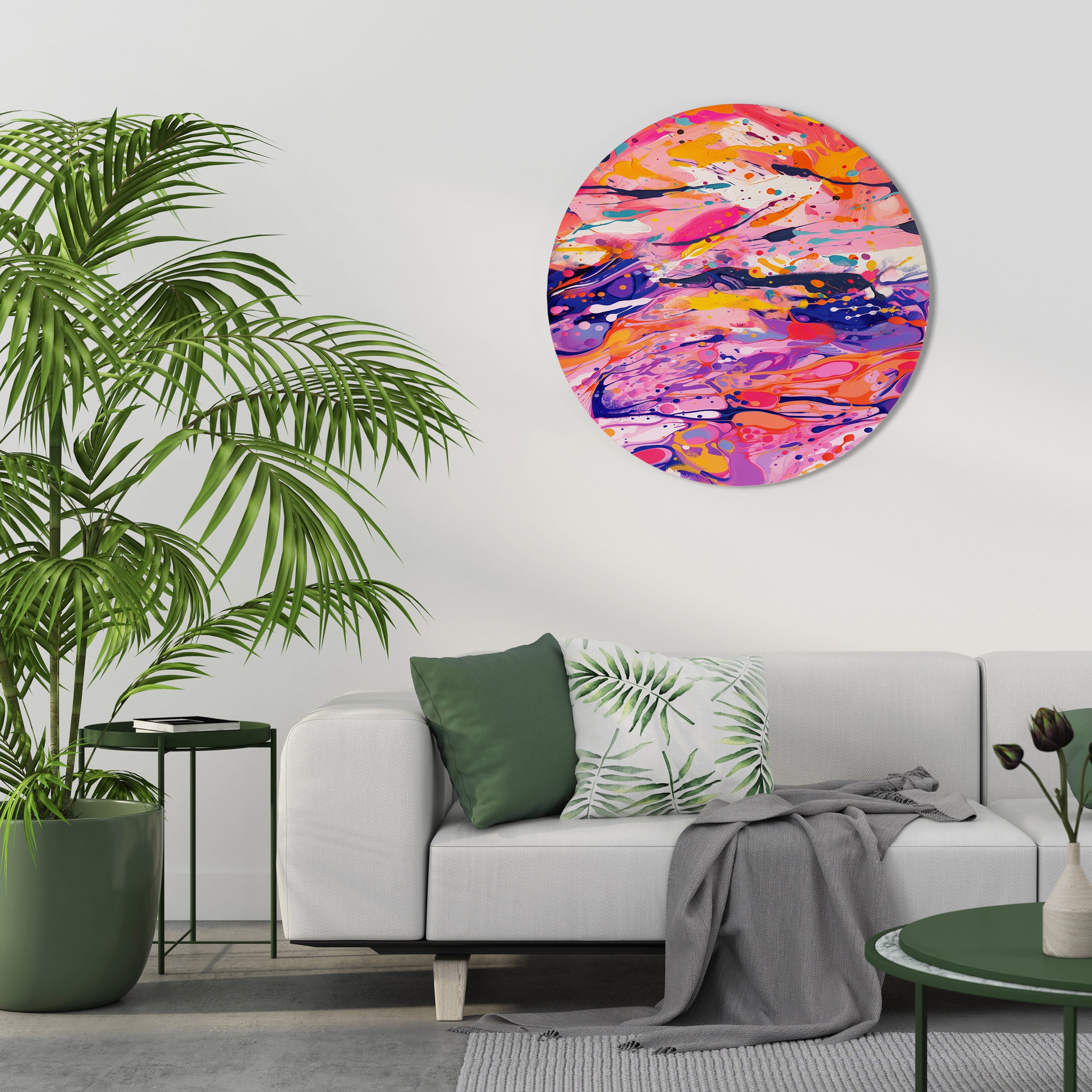 EXPRESSIVE ECHOES Round Wall Art