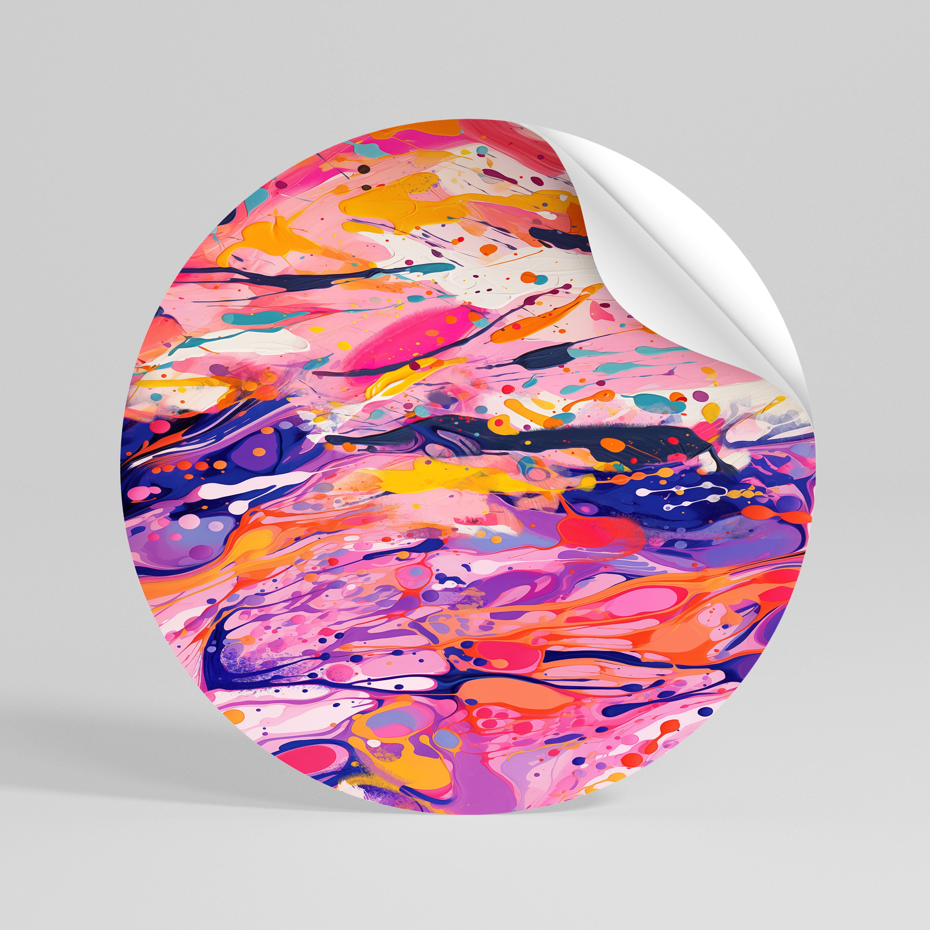 EXPRESSIVE ECHOES Peel and Stick Round Sticker