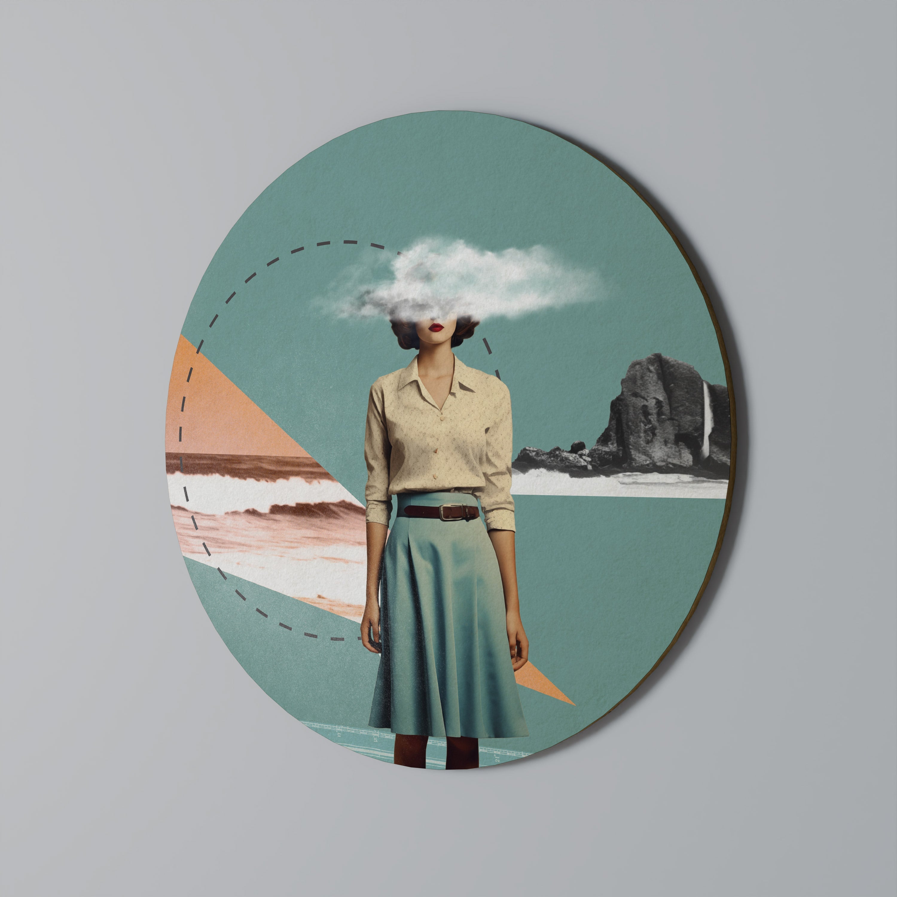 RETRO RESONANCE Round Wall Art