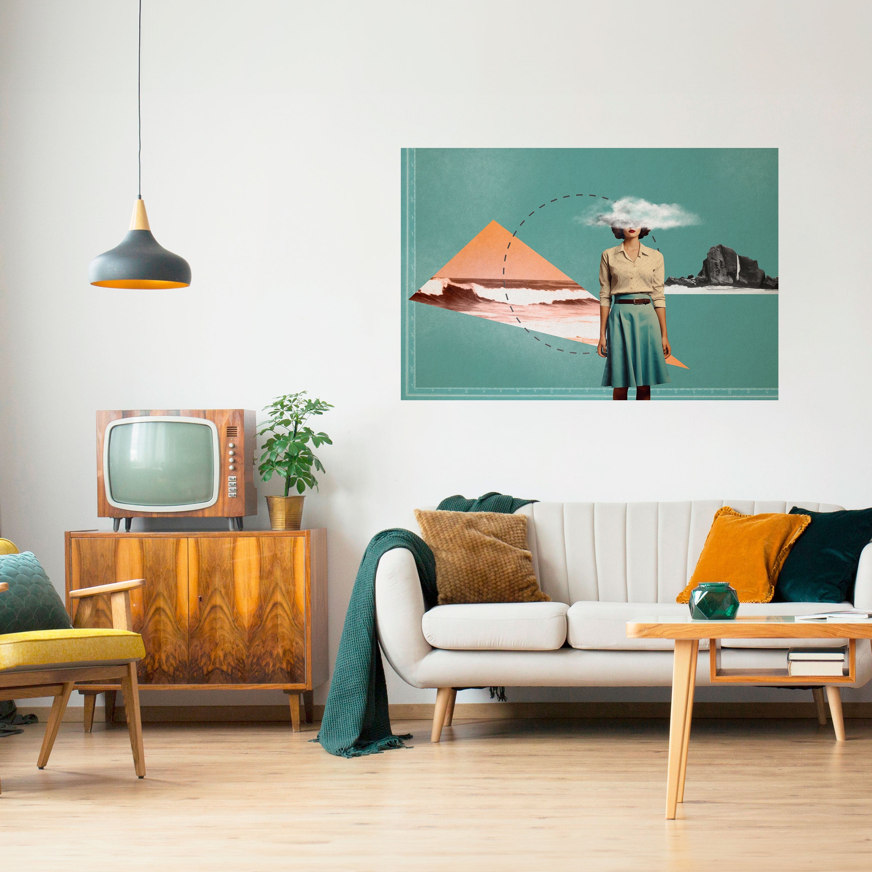 RETRO RESONANCE Peel and Stick Horizontal Poster