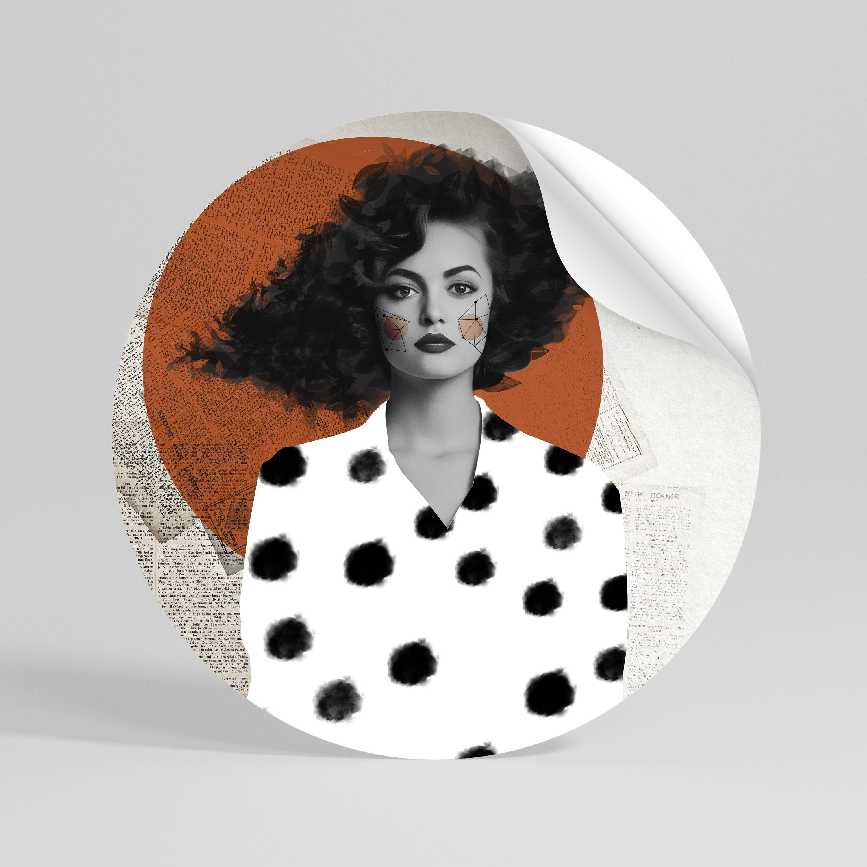 CLASSIC COOL DOTS Peel and Stick Round Sticker
