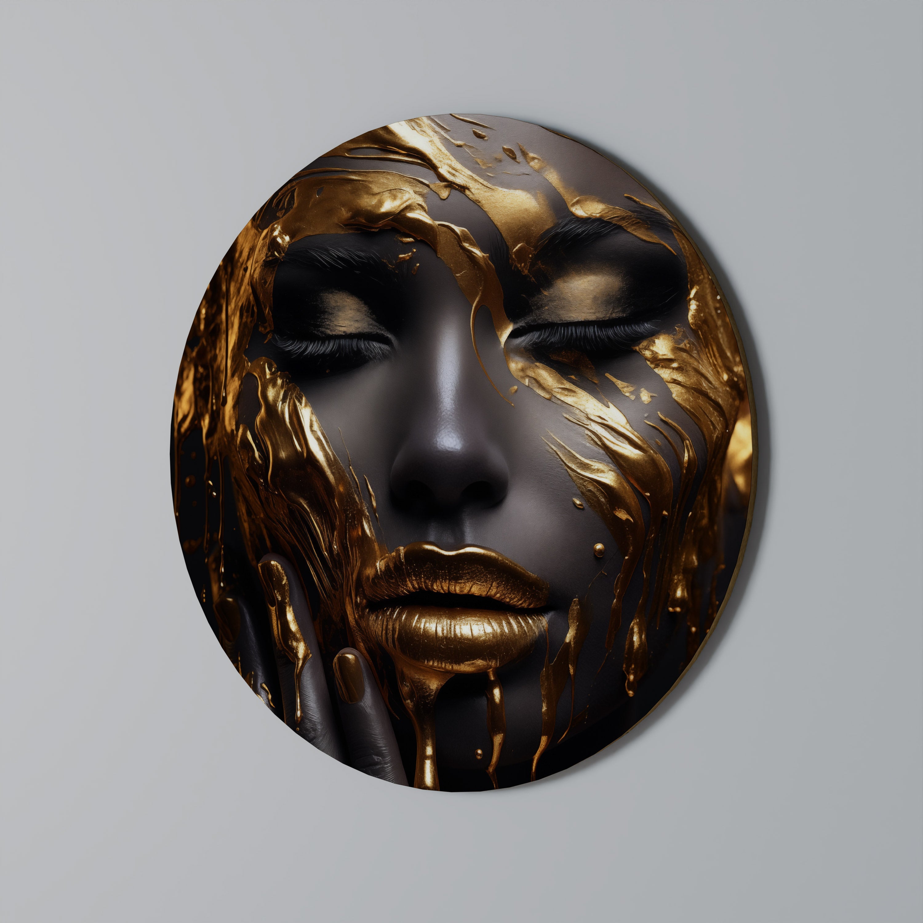 GOLDEN GODDESS Round Wall Art