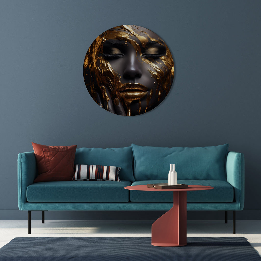 GOLDEN GODDESS Round Wall Art