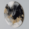 BLACK AND WHITE CONFLUENCE Round Wall Art