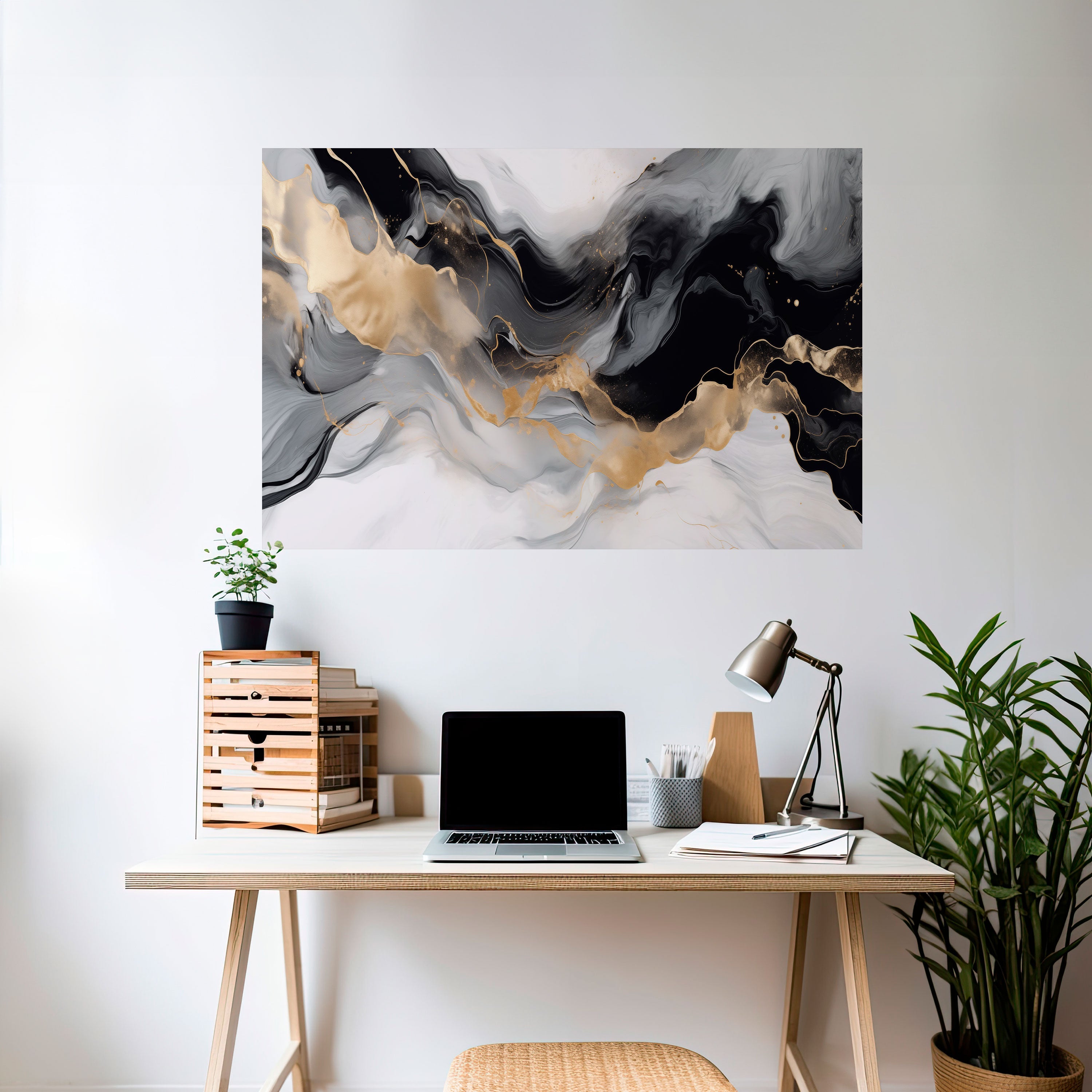 Affiche horizontale autocollante CONFLUENCE NOIR ET BLANC