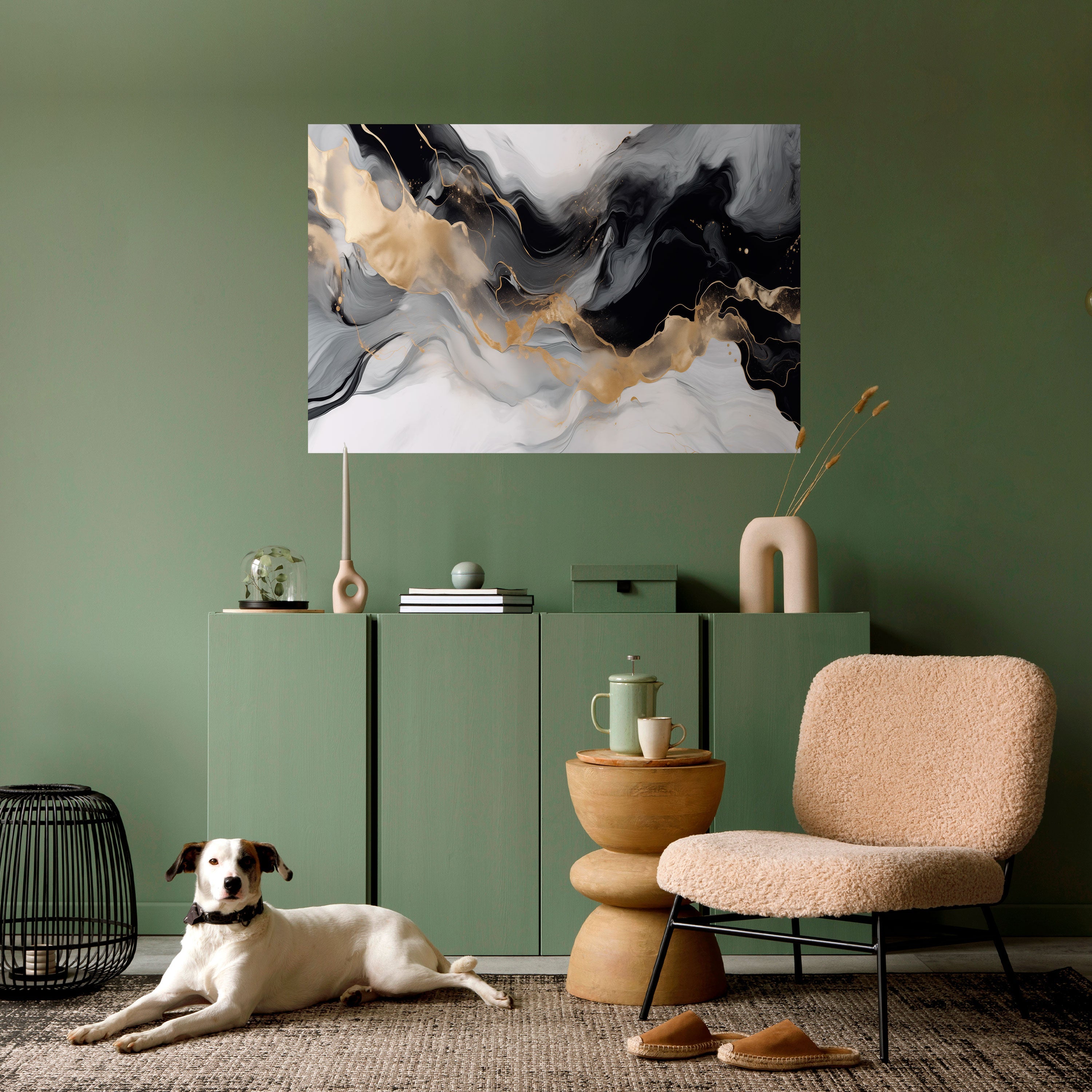 Affiche horizontale autocollante CONFLUENCE NOIR ET BLANC