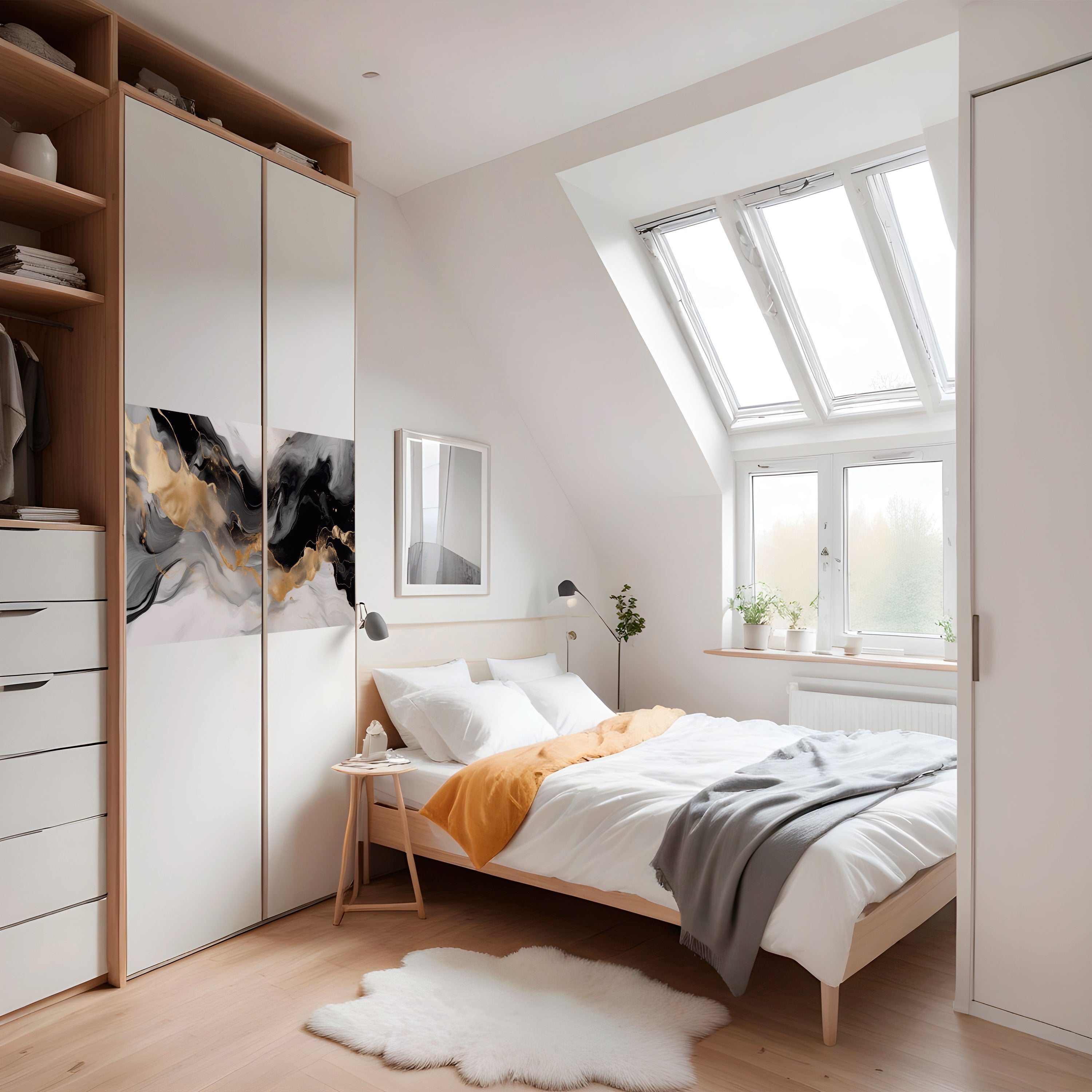 Affiche horizontale autocollante CONFLUENCE NOIR ET BLANC