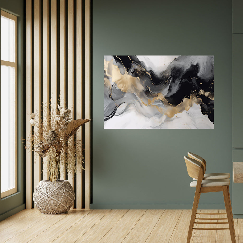 Affiche horizontale autocollante CONFLUENCE NOIR ET BLANC